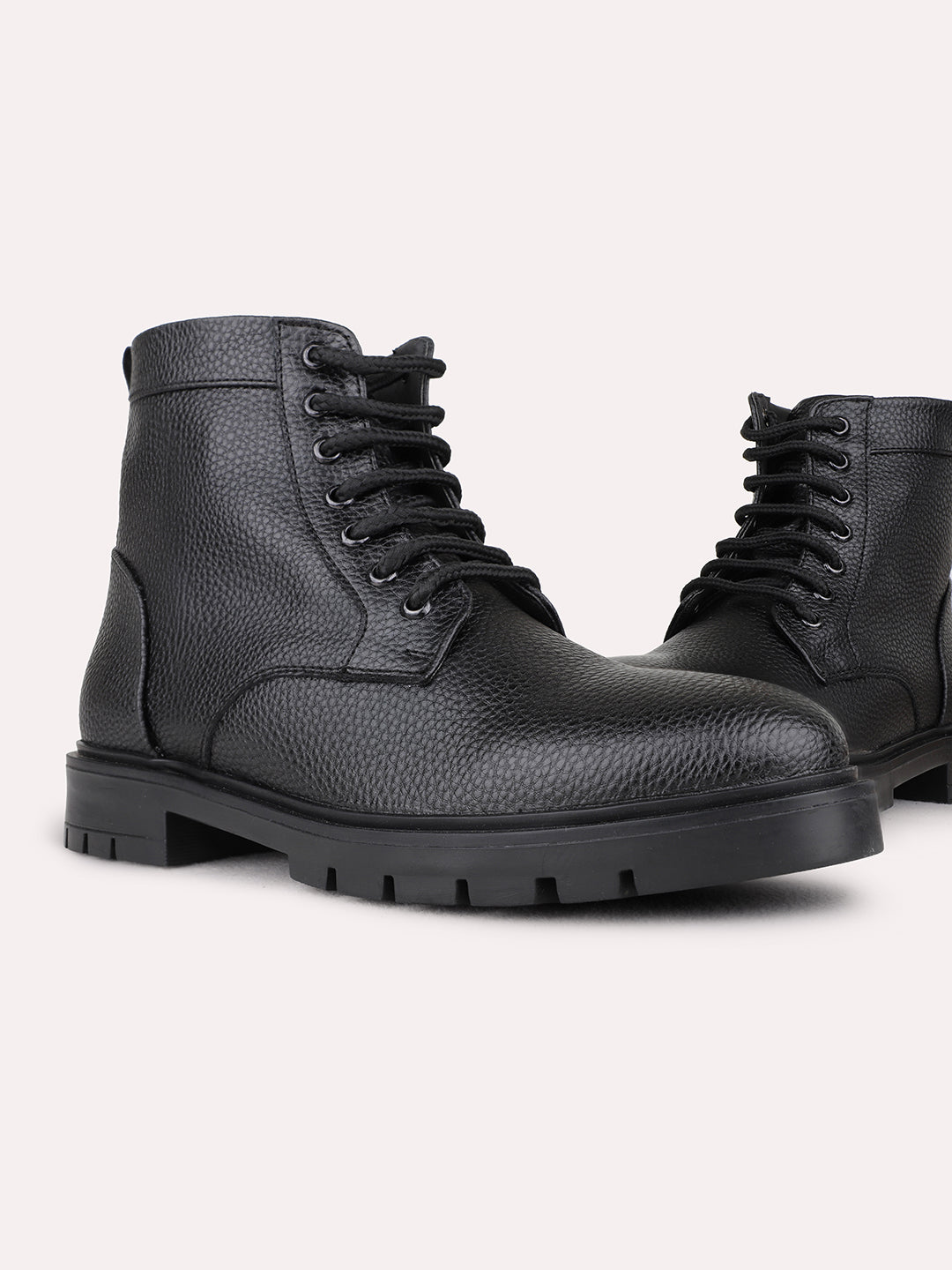 Womens Black Casual Solid Pattern Round Toe Boots