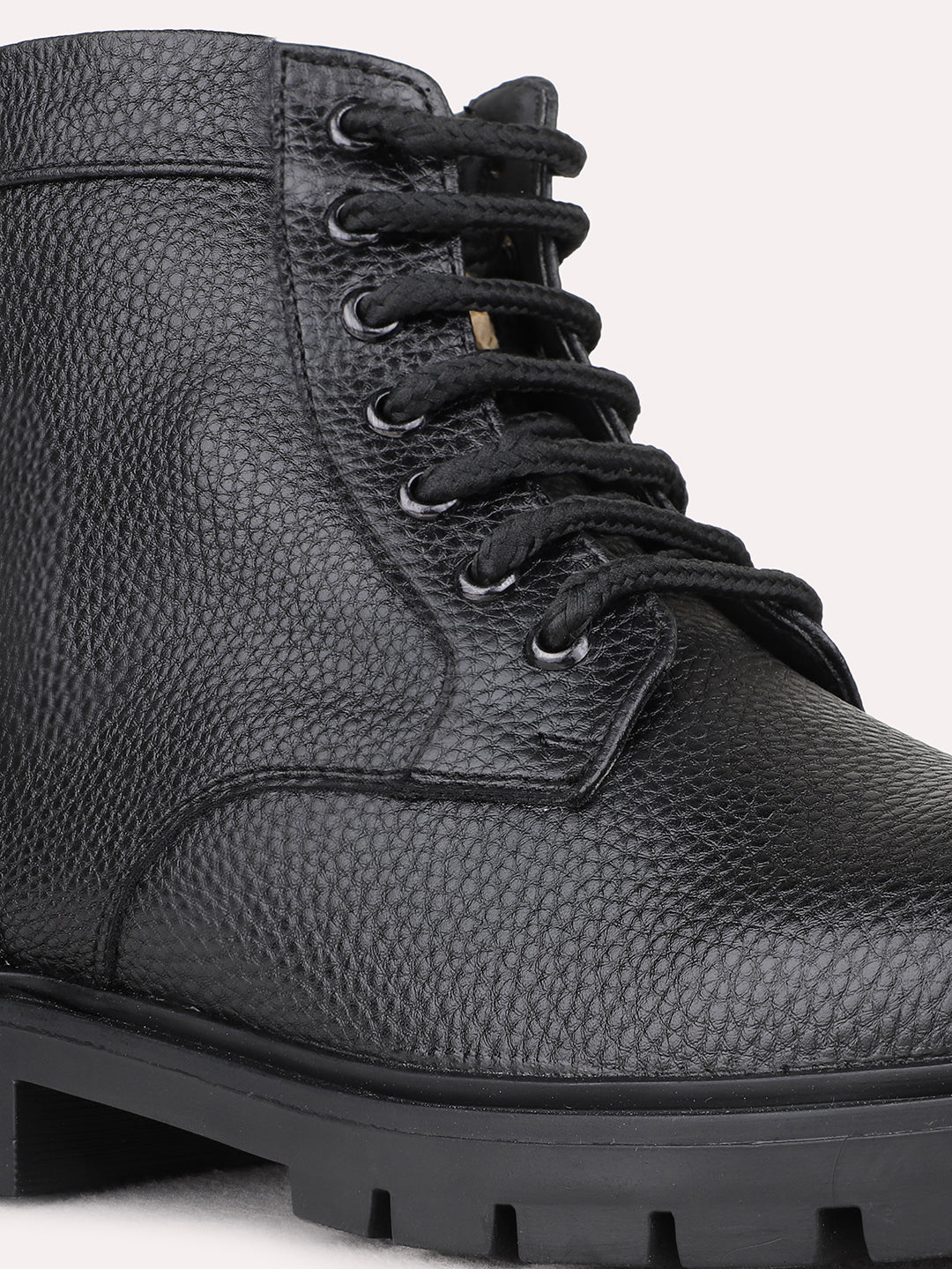 Womens Black Casual Solid Pattern Round Toe Boots