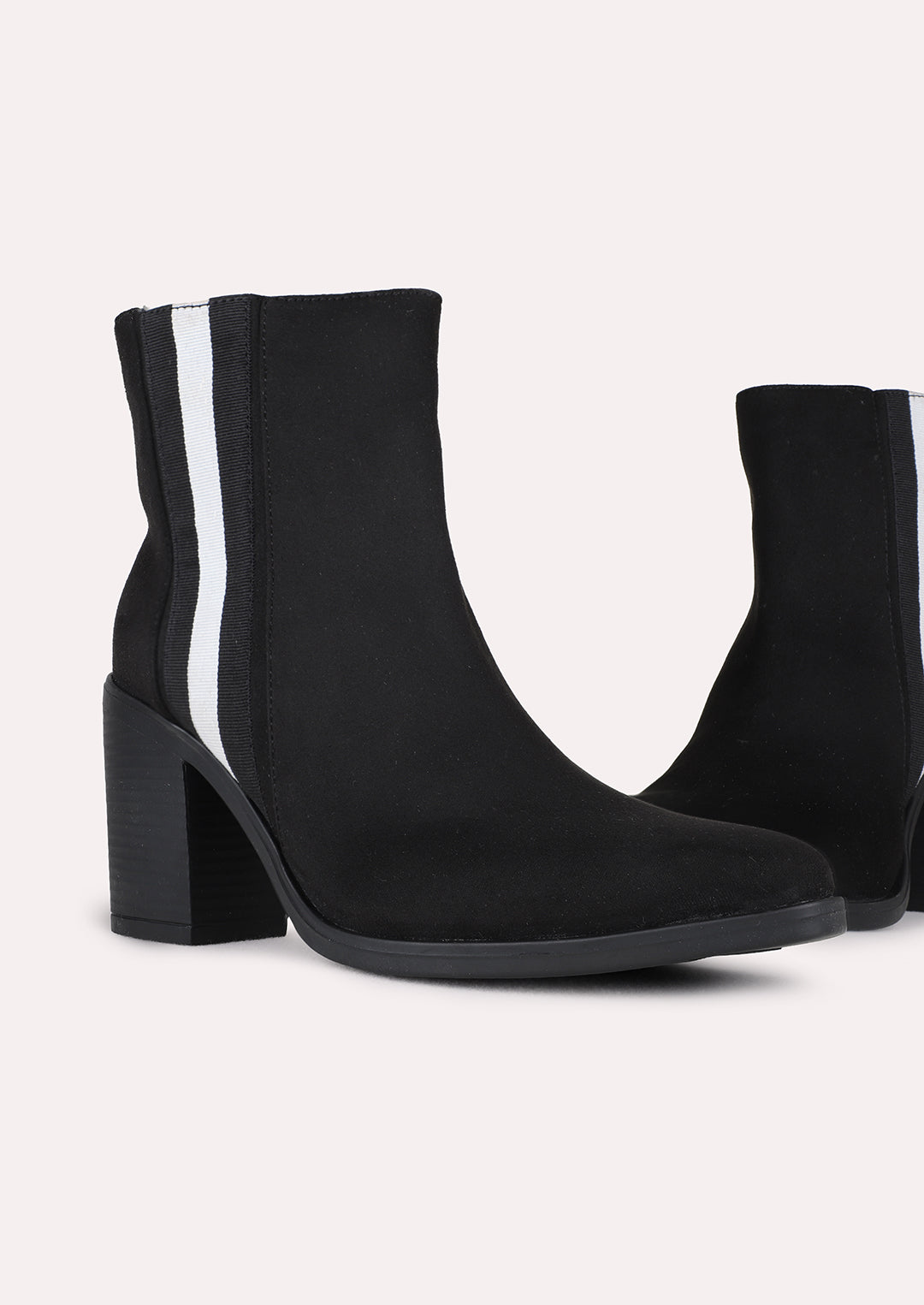 Womens Black Casual Round Toe Ankle Boots