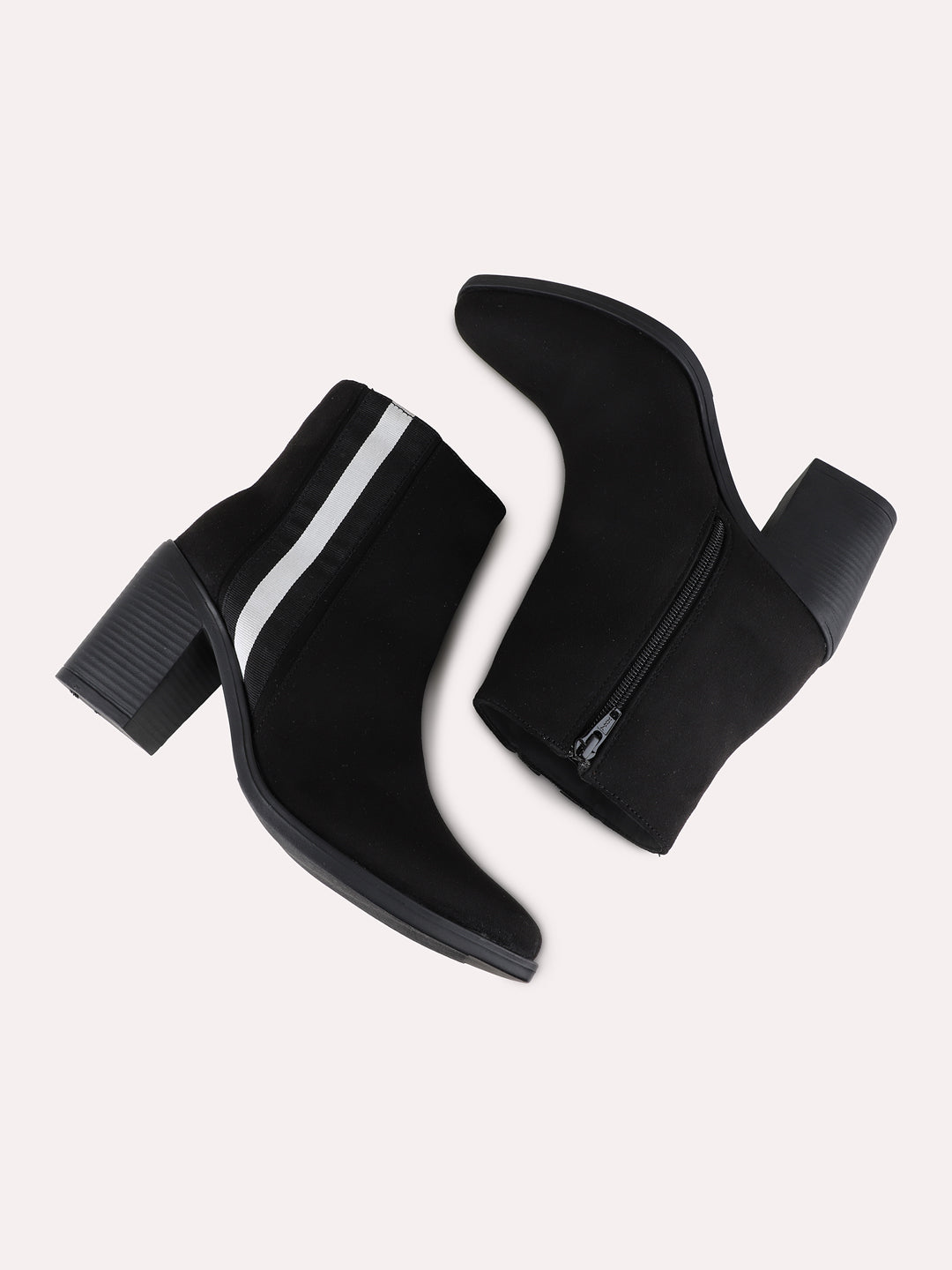 Womens Black Casual Round Toe Ankle Boots