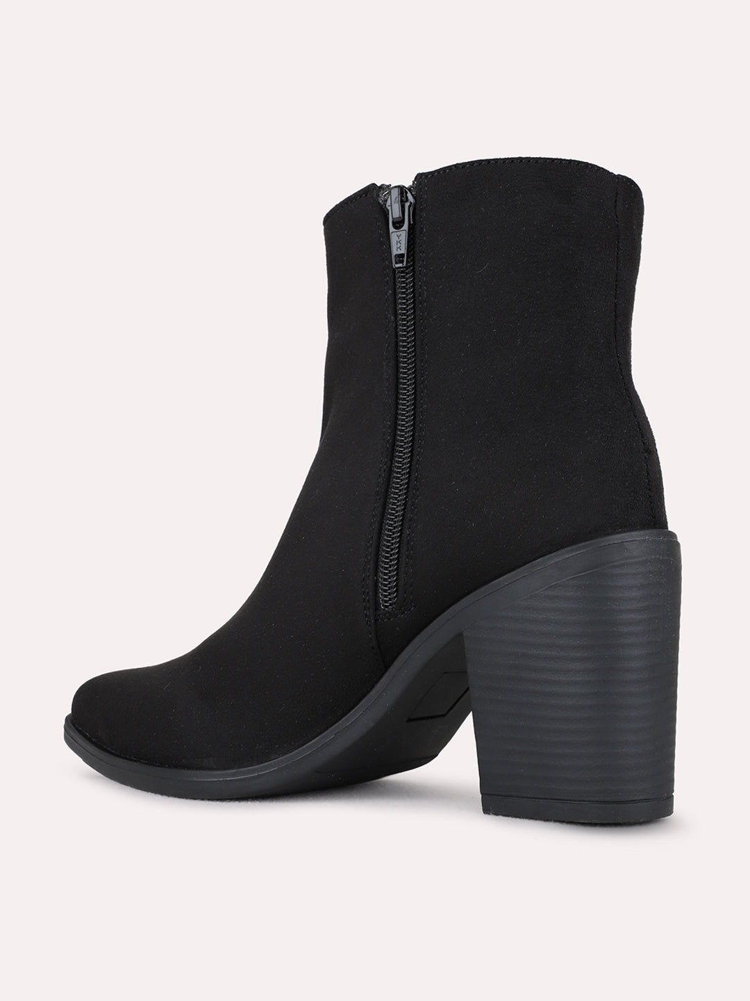 Womens Black Casual Round Toe Ankle Boots