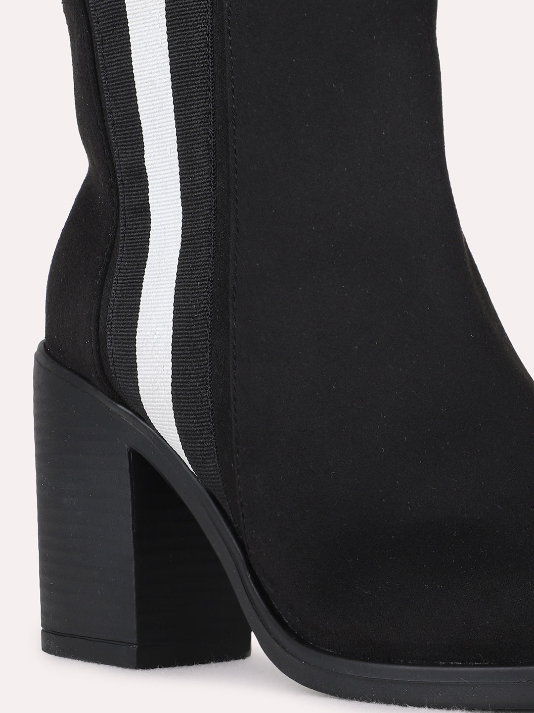Womens Black Casual Round Toe Ankle Boots