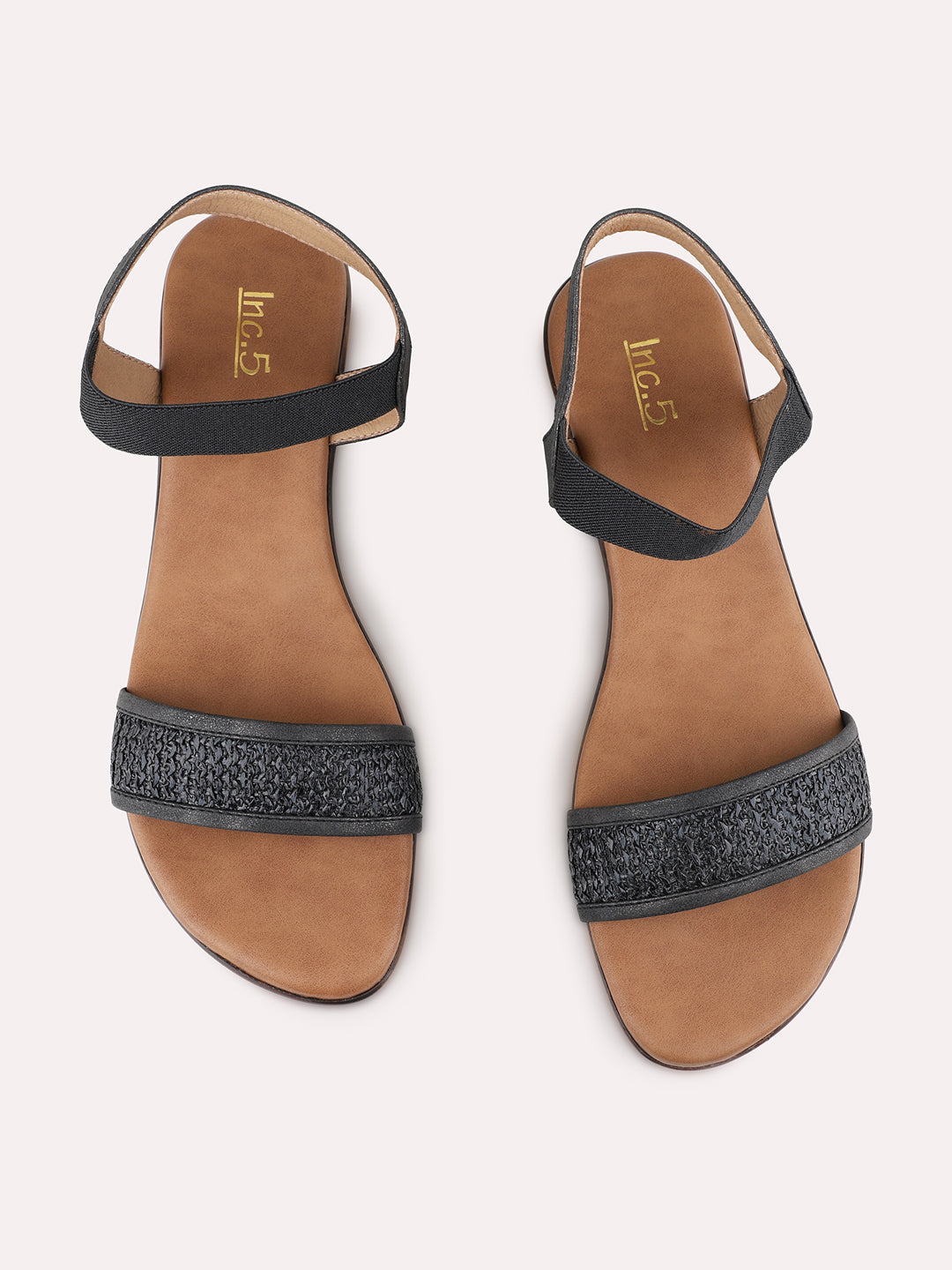 Womens Black Casual Embellished Block Heel Sandals