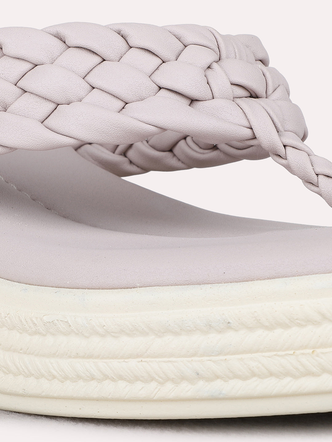 Womens Cream Party Wear Solid Round Toe Wedge Heel Sandals