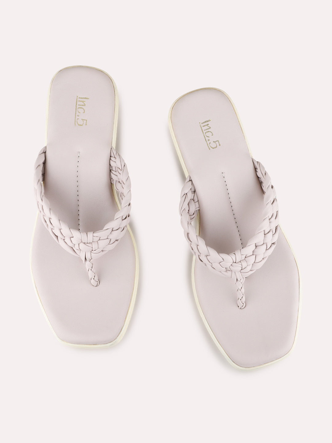 Womens Cream Party Wear Solid Round Toe Wedge Heel Sandals