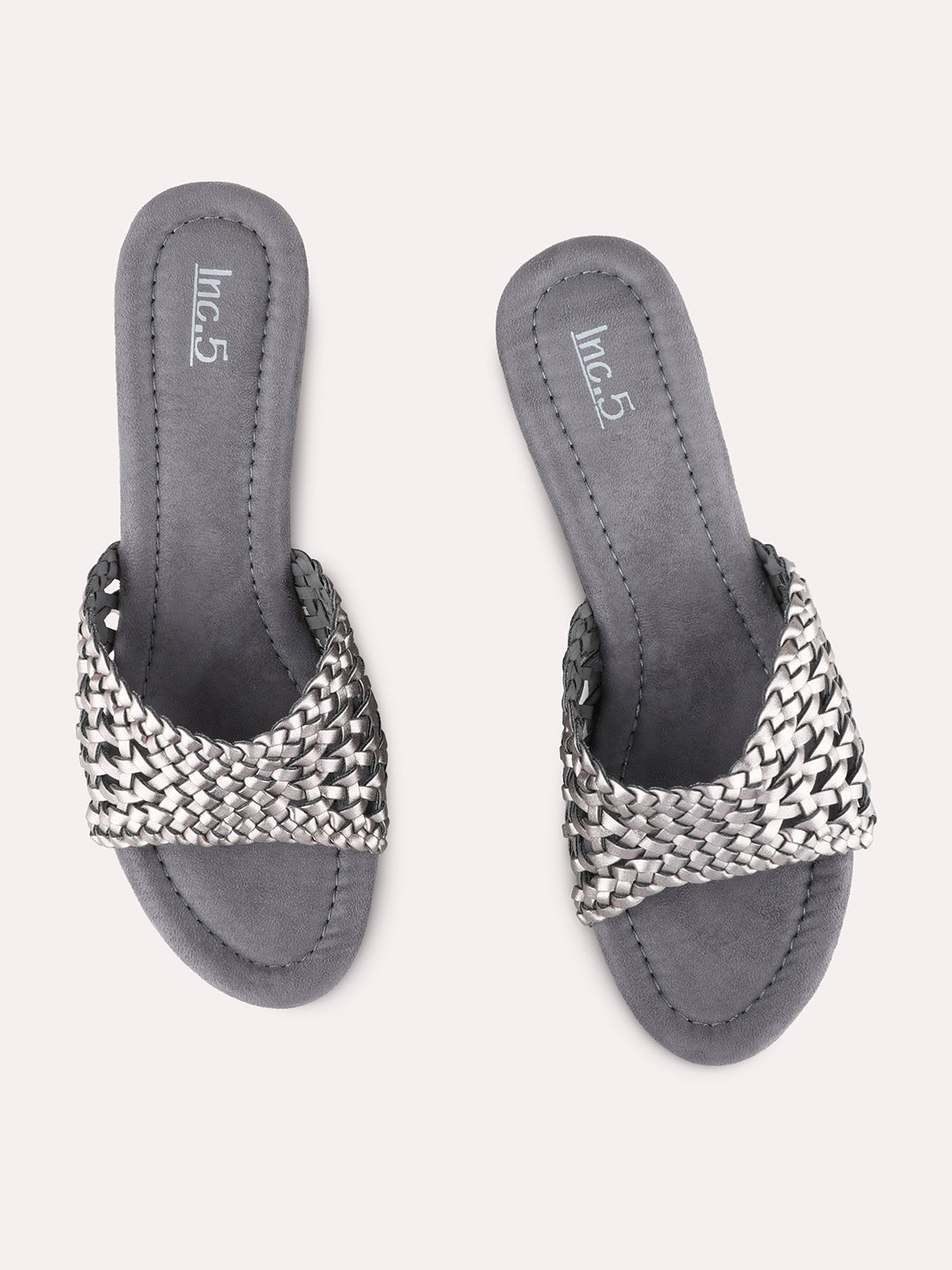 Womens Pewter Party wear Solid Round Toe Wedge Heels