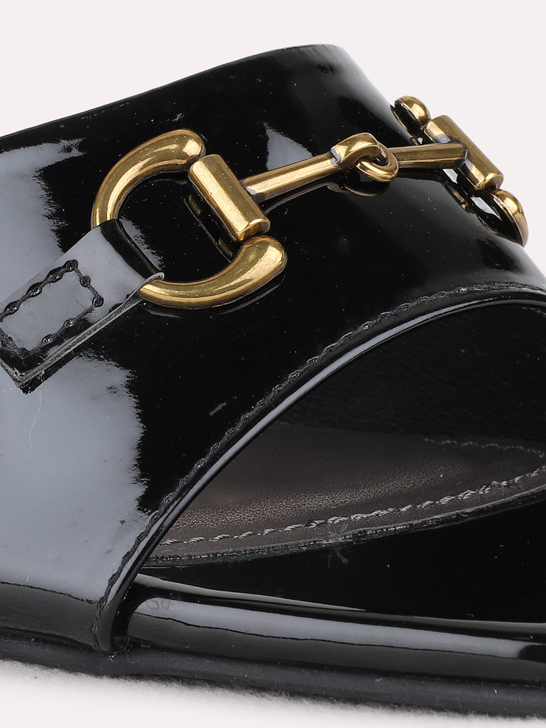 Womens Black Party Wear Solid Square Toe Kitten Heel Sandals