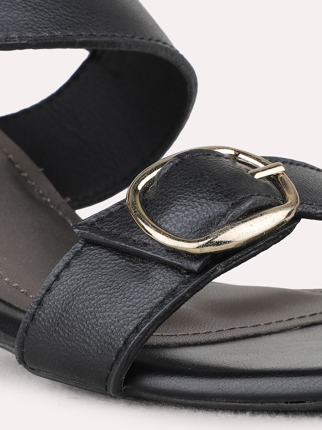 Womens Black Party Wear Solid Square Toe Kitten Heels
