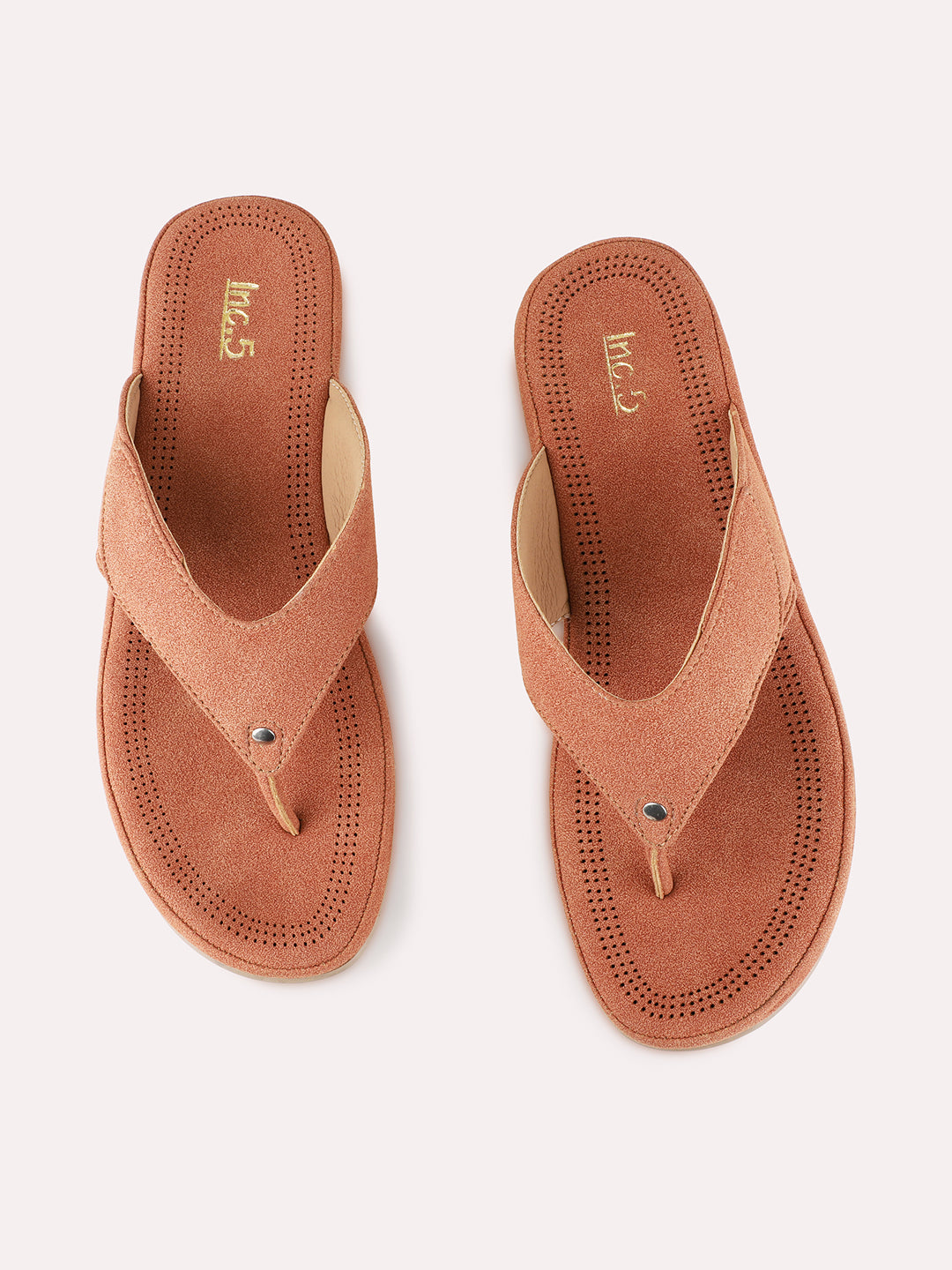 Womens Tan Ethnic Solid Round Toe Wedge Heels