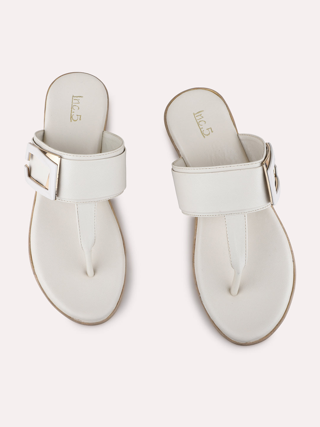 Womens Cream Party Wear Solid Round Toe Wedge Heel Sandals