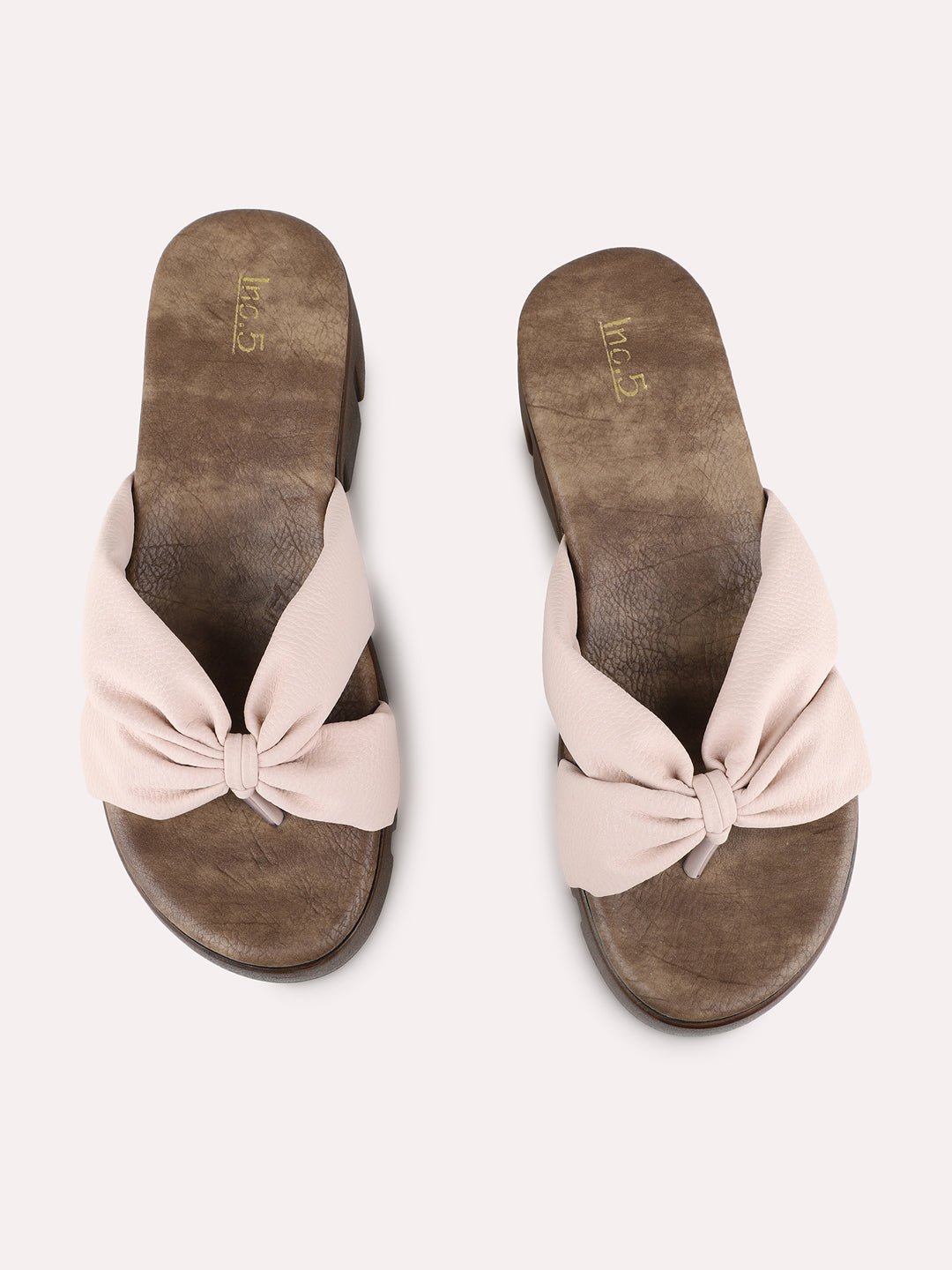 Womens Peach Casual Solid Round Toe Wedges