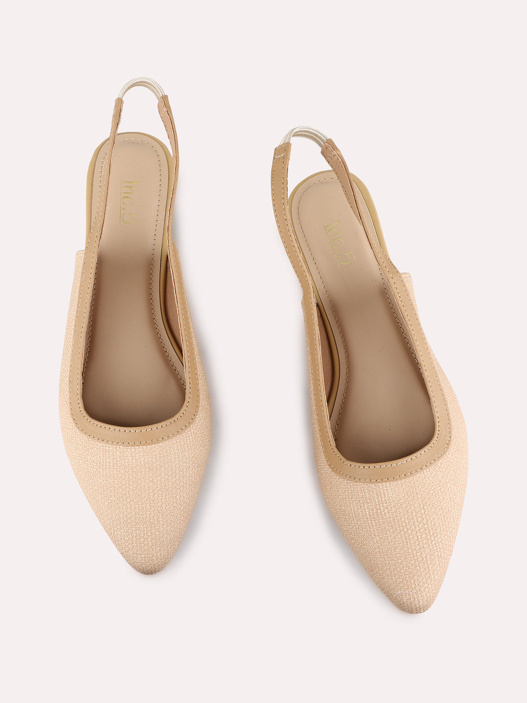 Womens Beige Casual Solid One Toe Flat Mules