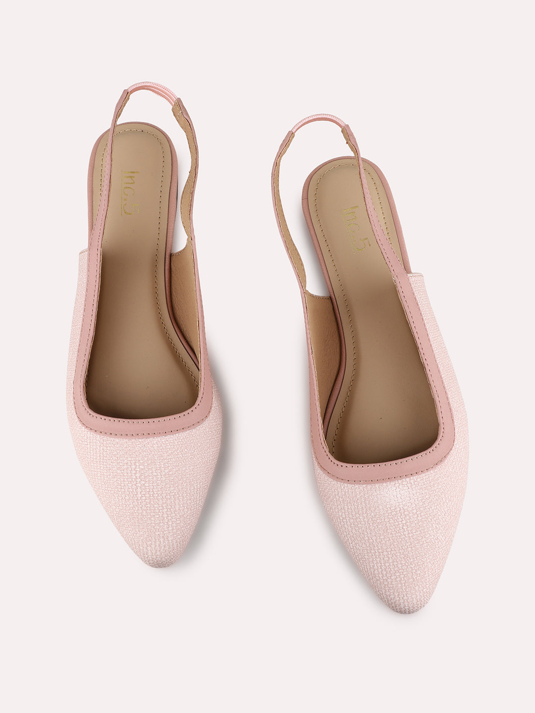 Womens Peach Casual Solid One Toe Flat Mules