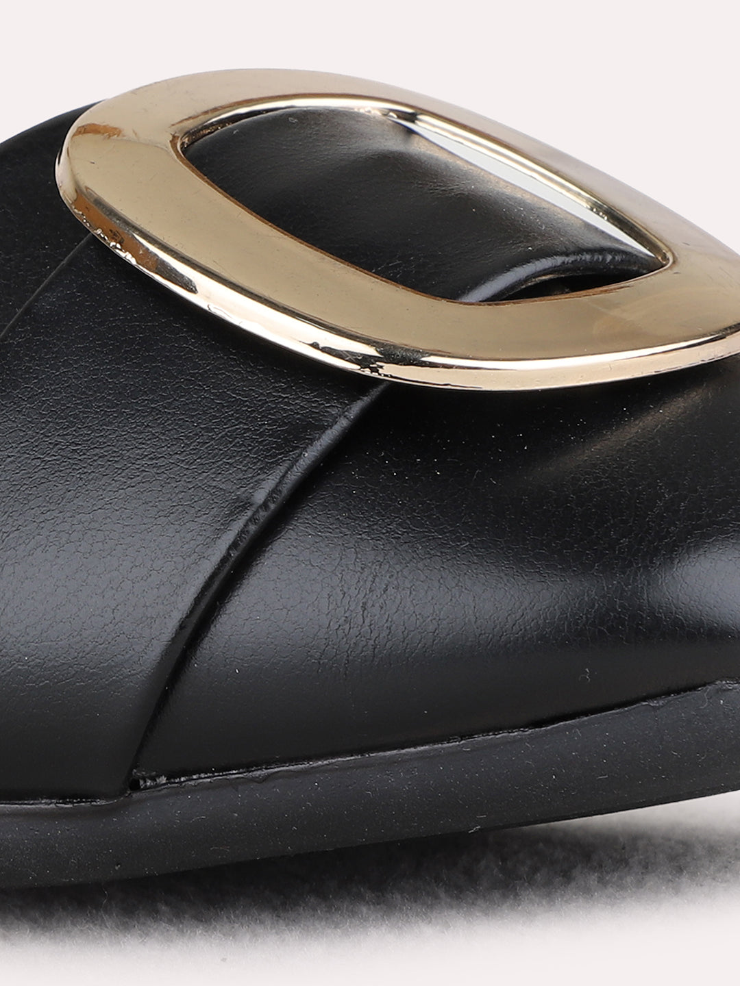 Womens Black Casual Solid Pattern Narrow Toe Ballerinas