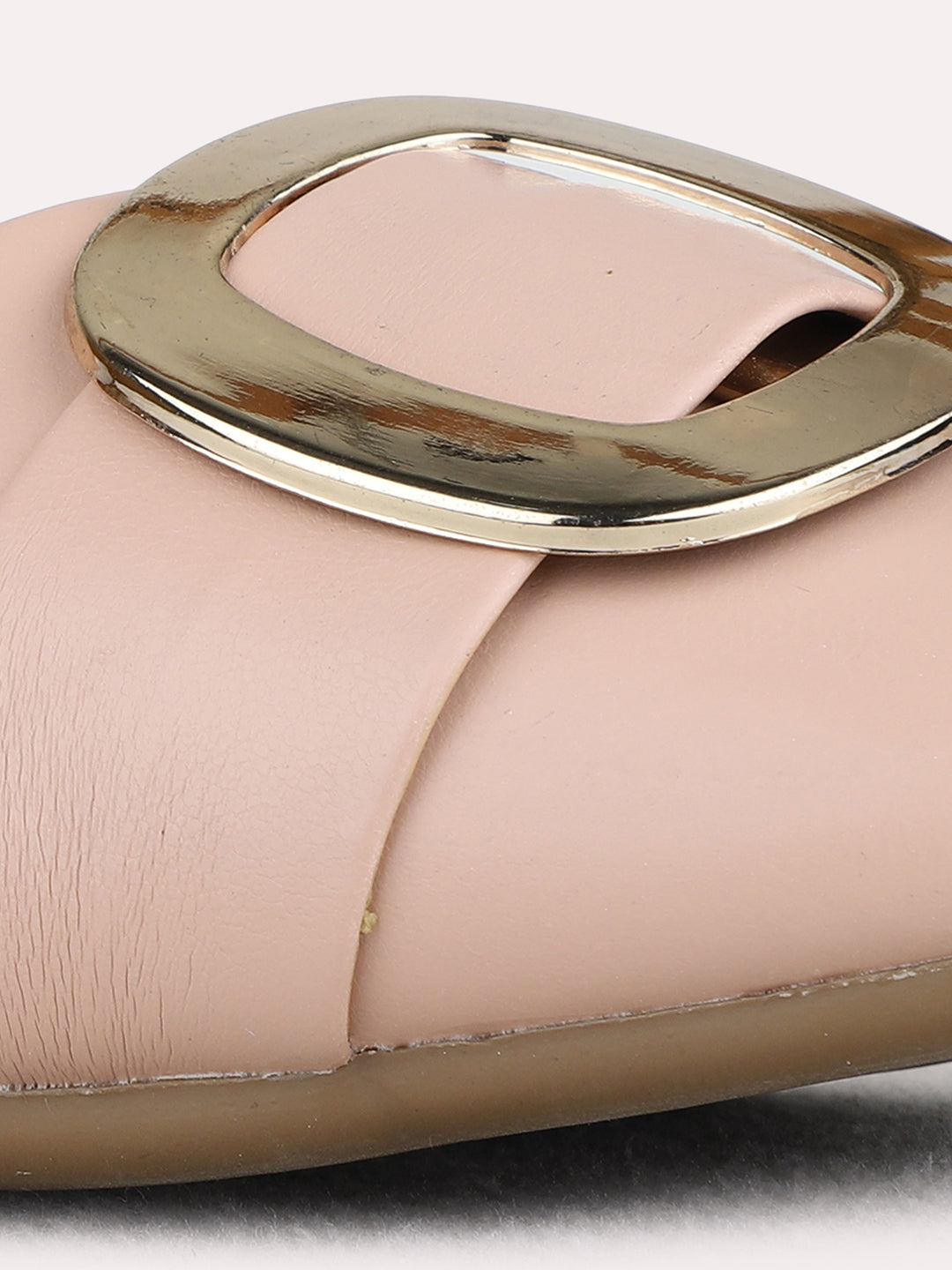 Womens Peach Casual Solid Narrow Toe Ballerinas