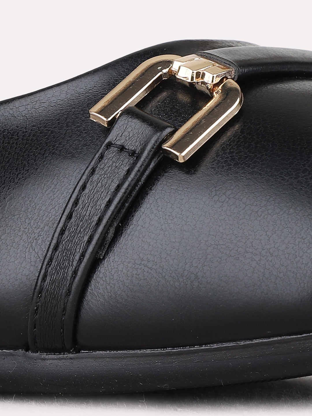 Womens Black Casual Solid Narrow Toe Flat Ballerinas