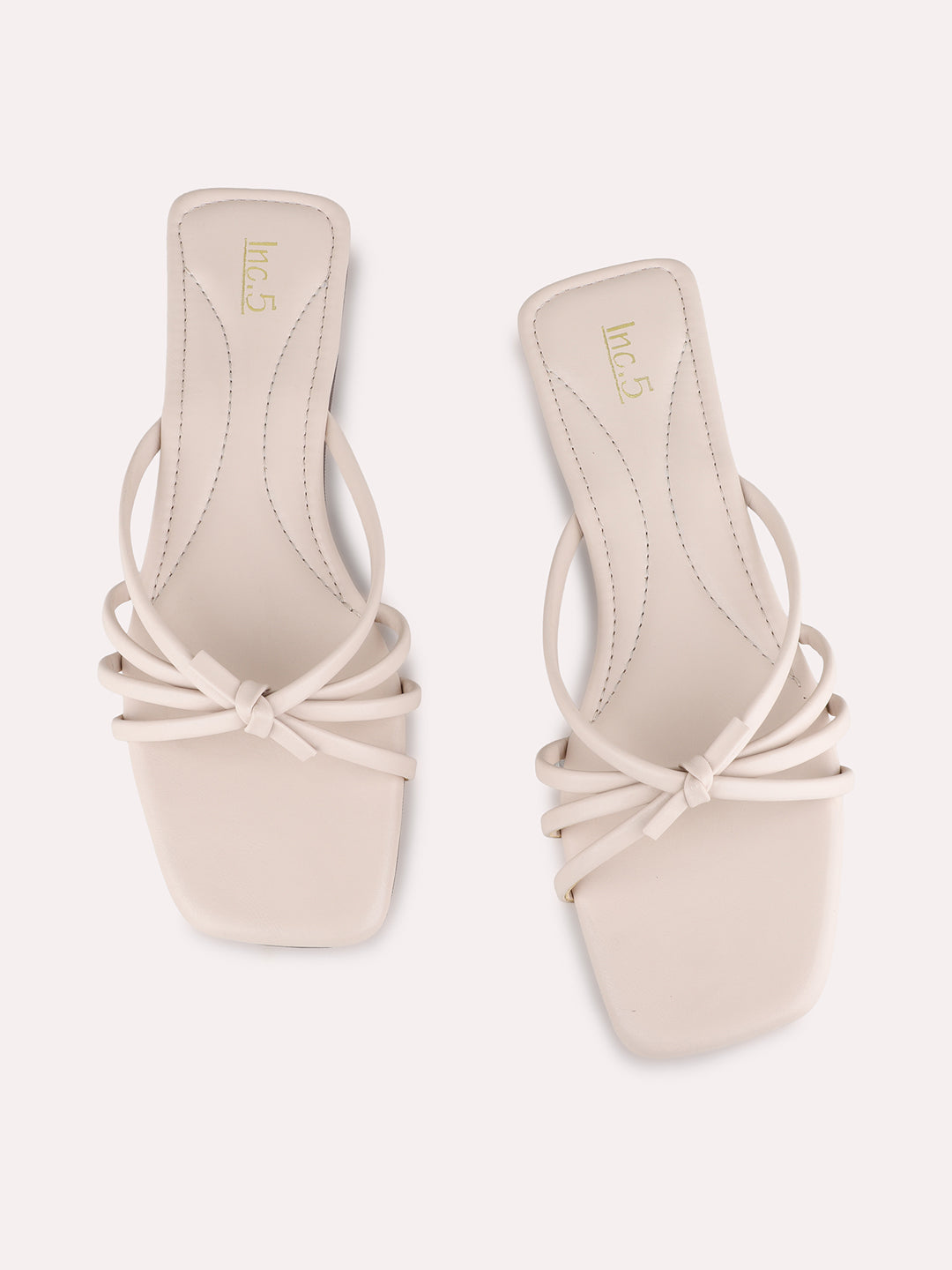 Womens Beige Casual Striped Open Toe Flats