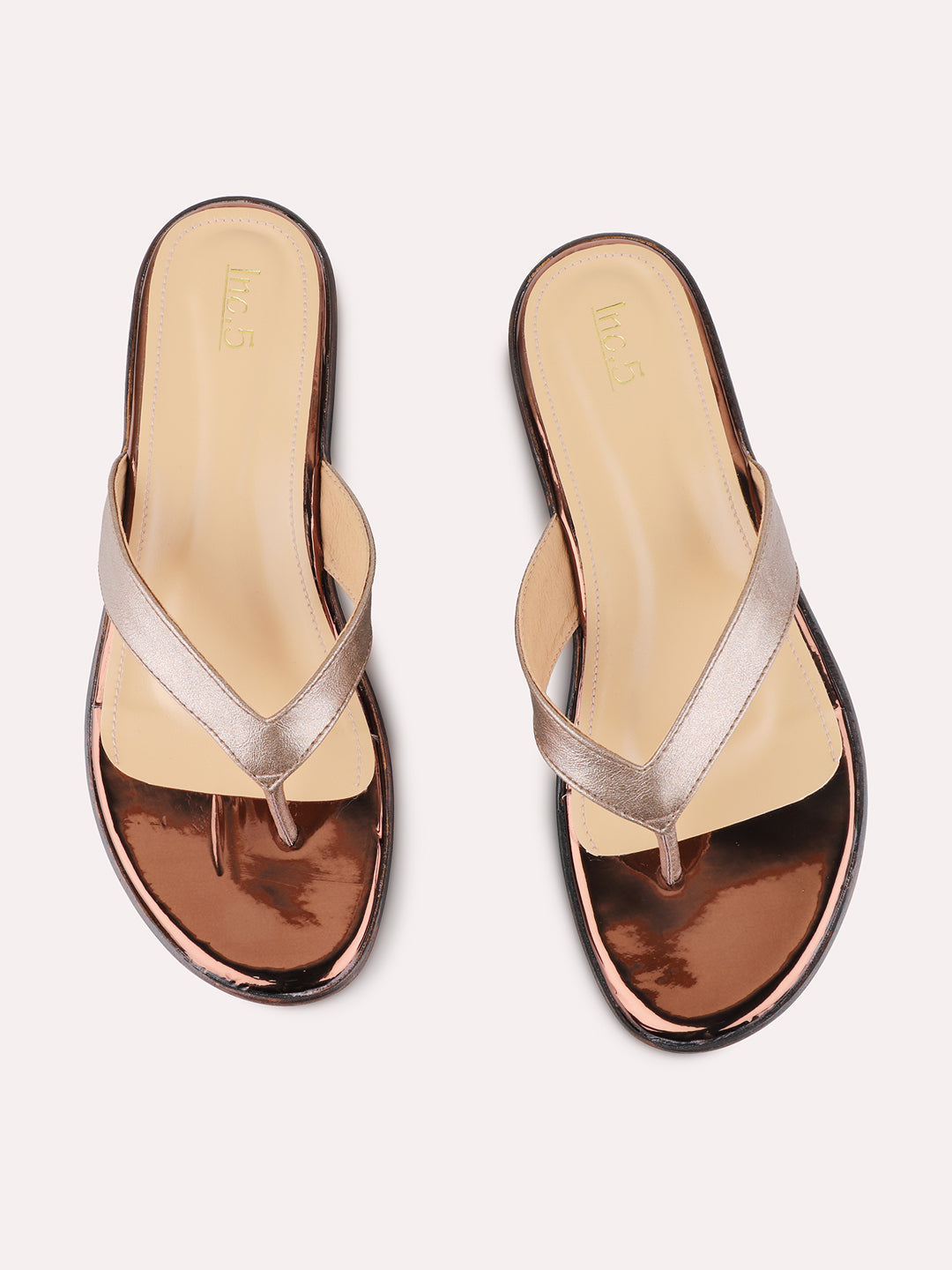Womens Golden Casual Embellished Round Toe Wedges
