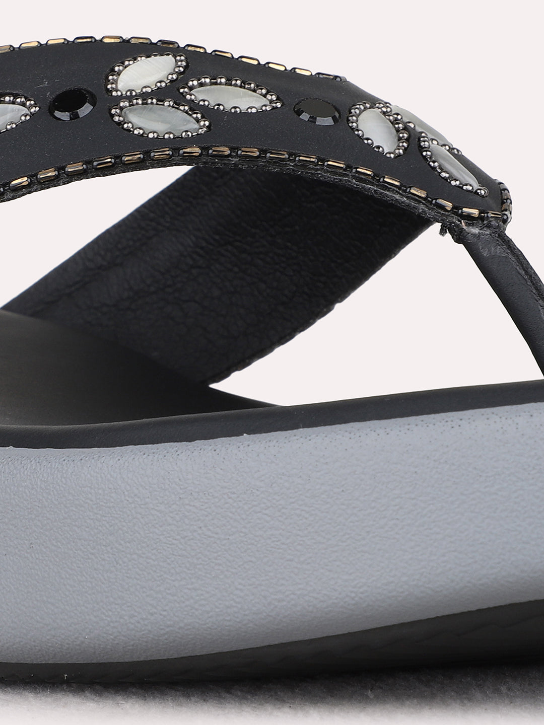 Womens Black Casual Printed Pattern Round Toe Wedge Heels
