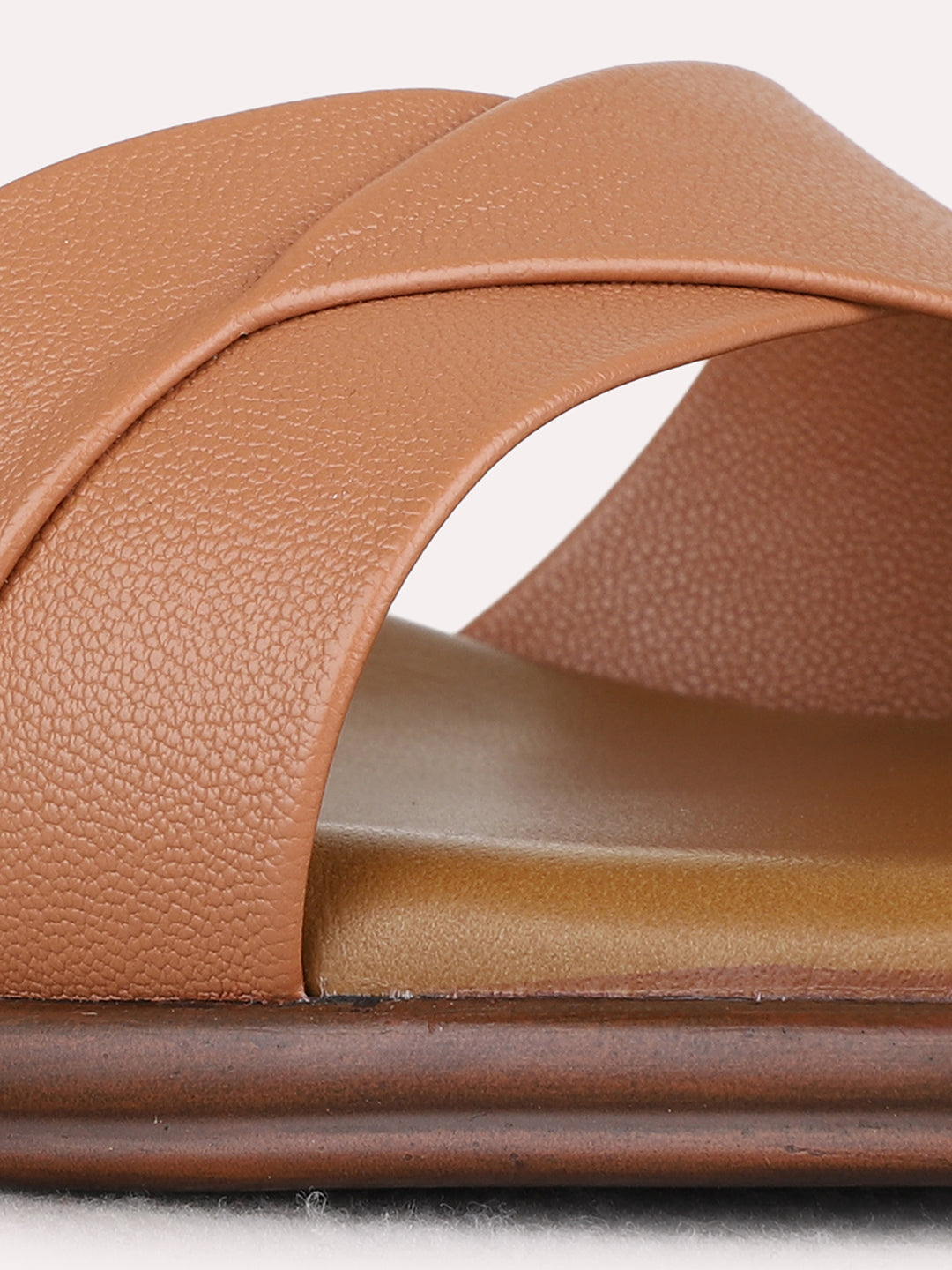 Womens Tan Party Wear Solid Round Toe Block Heels
