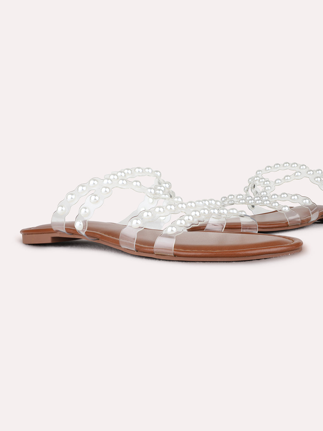 Womens Silver Casual Embellished Open Toe Flats