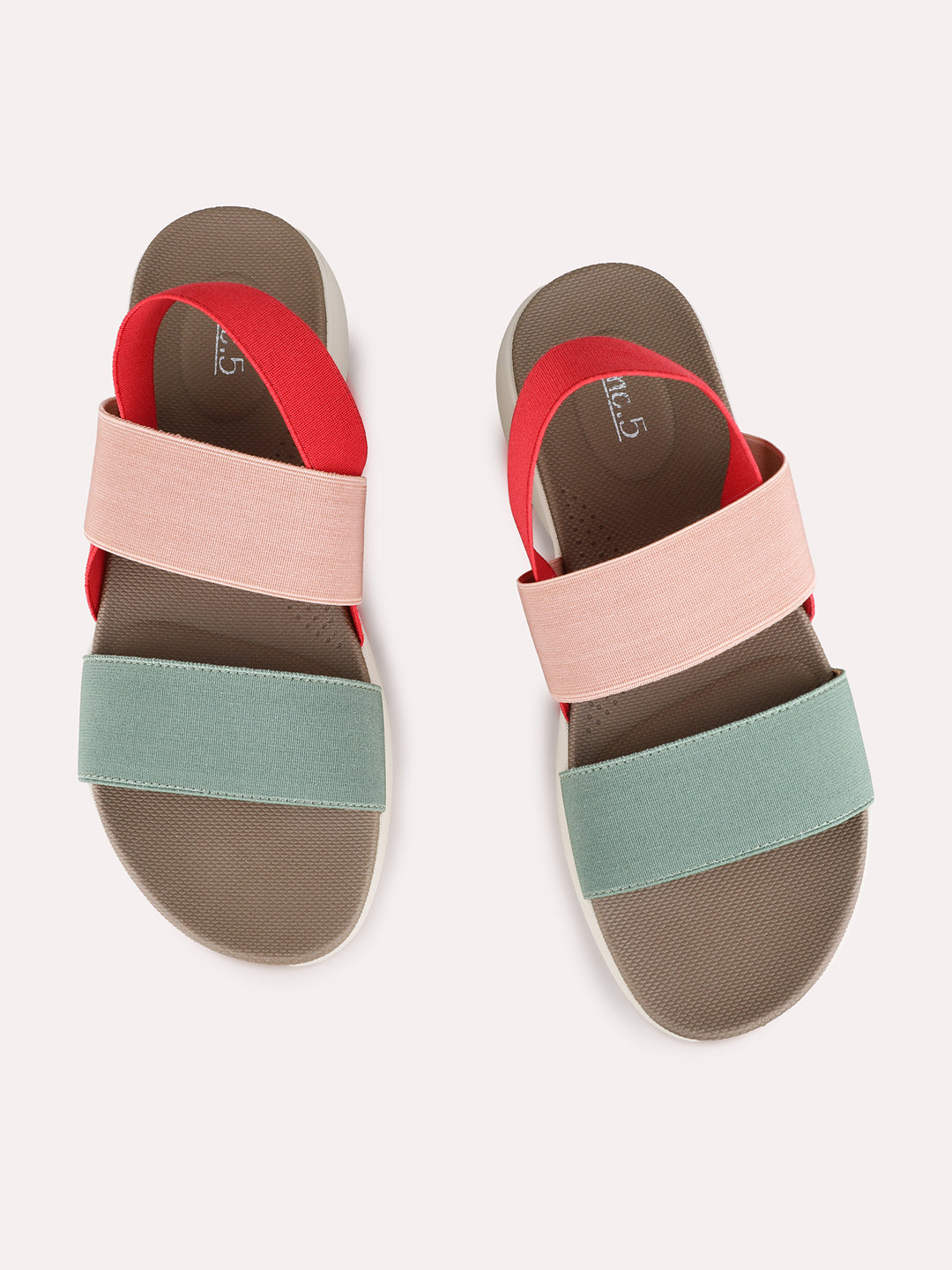 Womens Green Party Wear Solid Open Toe Flat Sandals