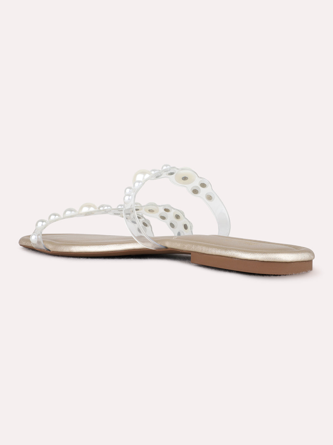 Womens Golden Party Wear Embellished Flats