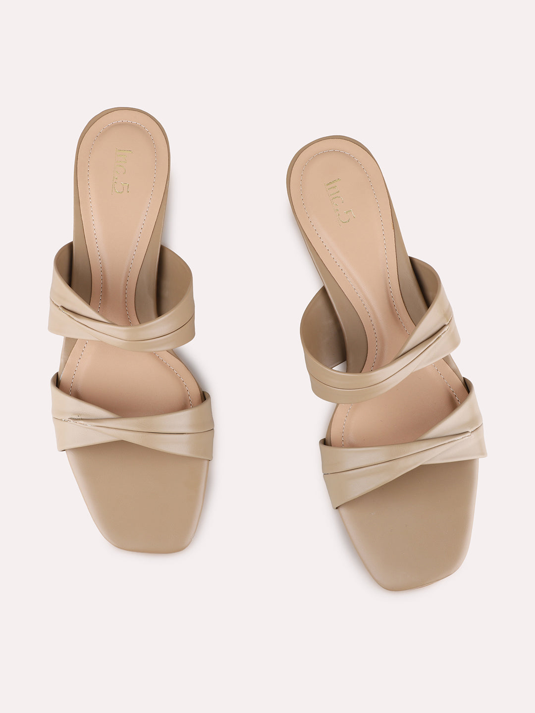 Womens Tan Party Wear Solid Pattern Round To Heels