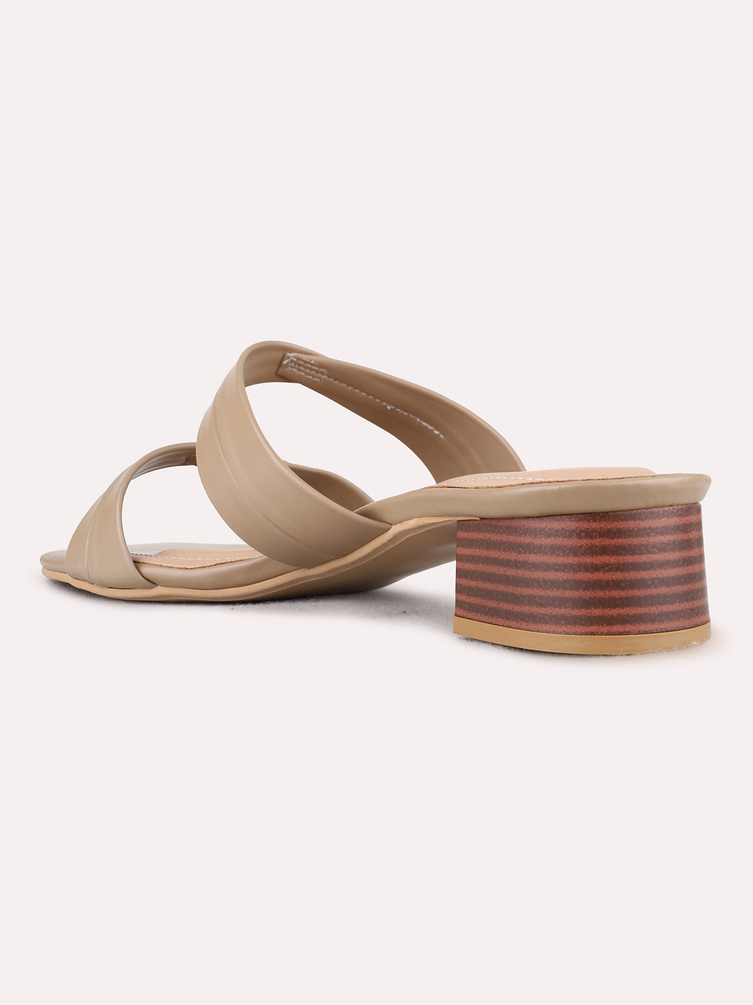 Womens Tan Party Wear Solid Pattern Round To Heels