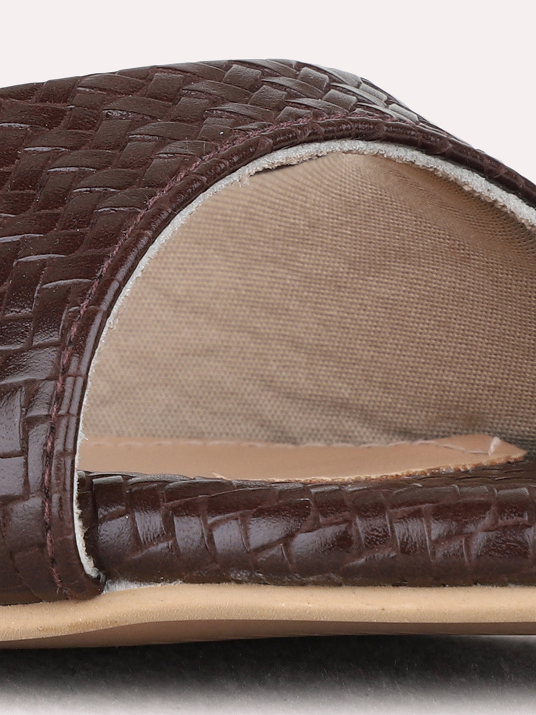 Womens Brown Casual Solid Round Toe Kitten Heels