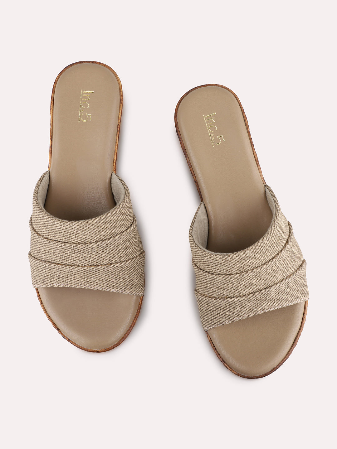 Womens Camel Brown Party Wear Solid Round Toe Wedges