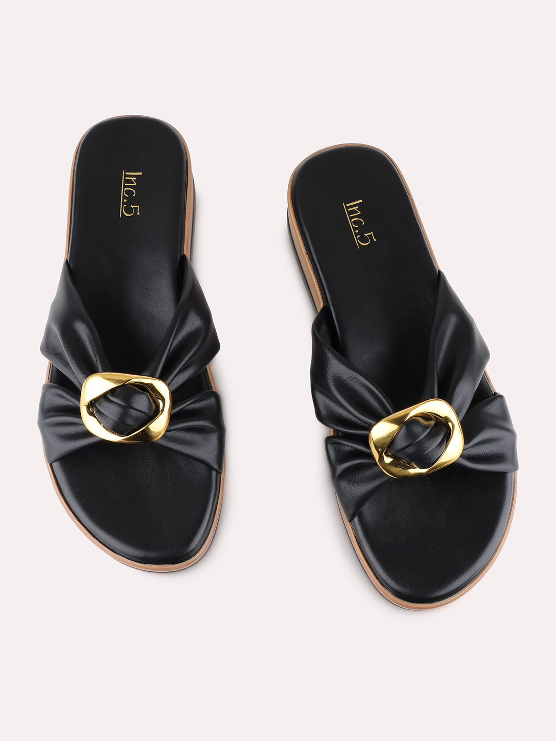 Womens Black Casual Solid Pointed Toe Wedge Heels