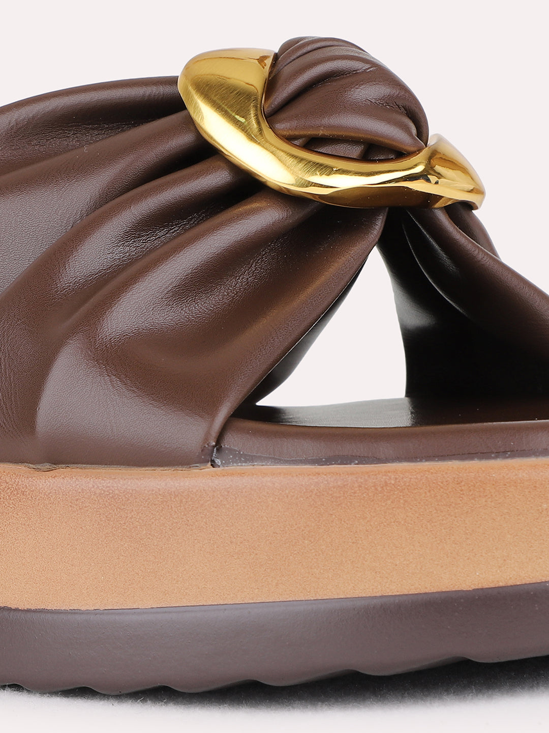 Womens Brown Casual Solid Pointed Toe Wedge Heel Sandals