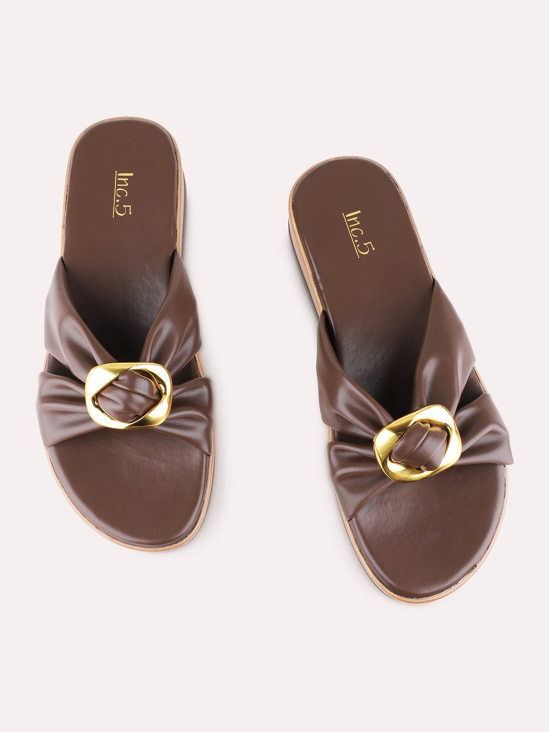 Womens Brown Casual Solid Pointed Toe Wedge Heel Sandals