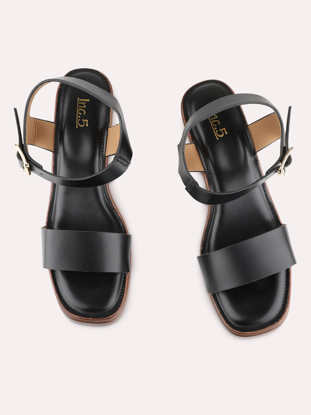 Womens Black Casual Solid Pattern Round Toe Platform Heels