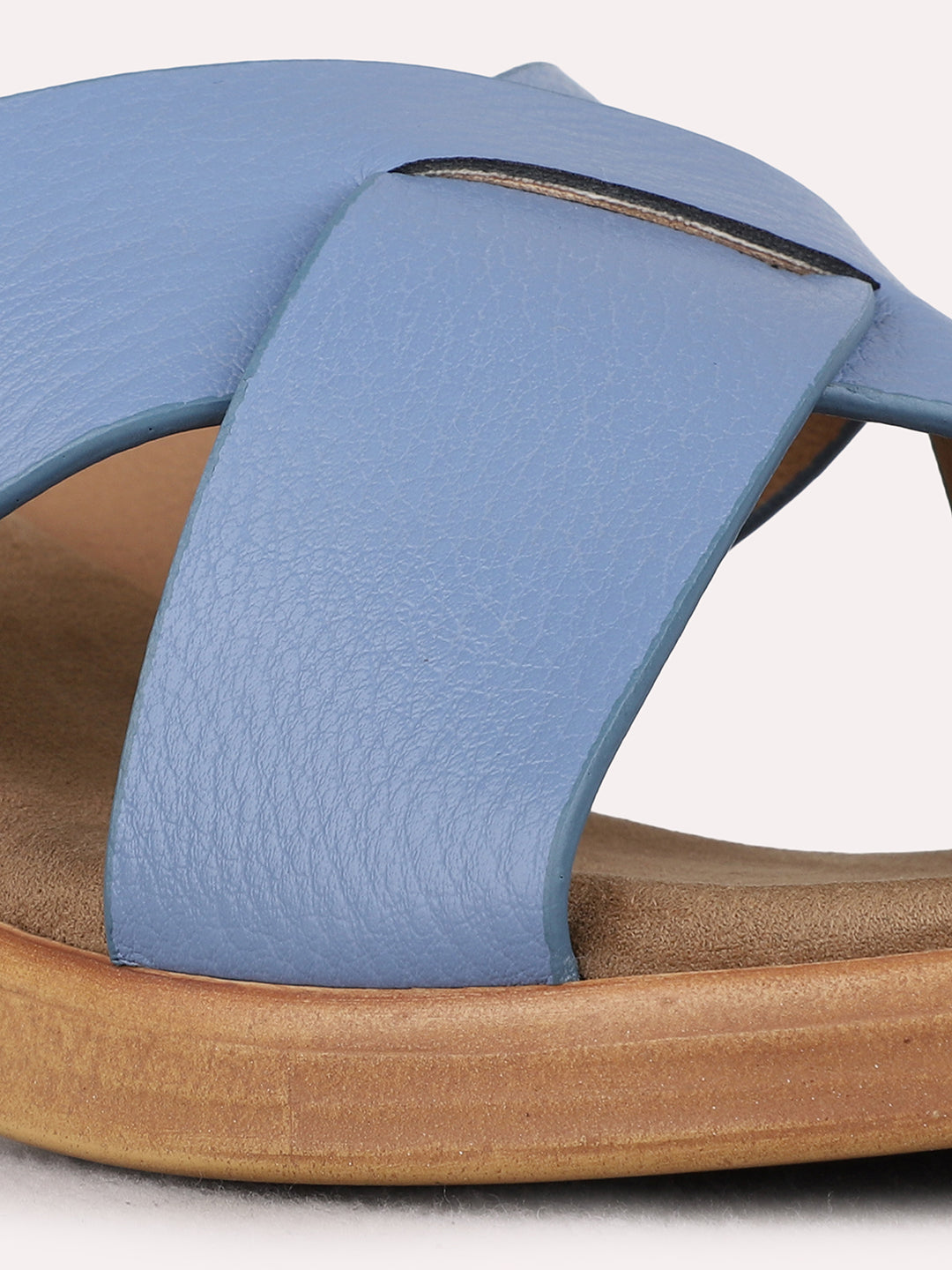 Womens Blue Casual Solid Round Toe Block Heels