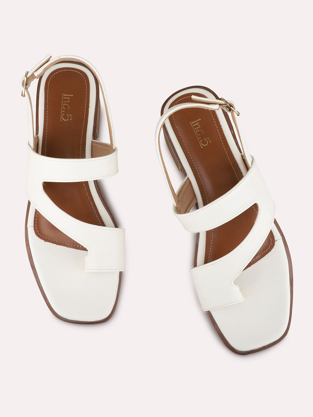 Womens Beige Casual Solid Round Toe Block Heels
