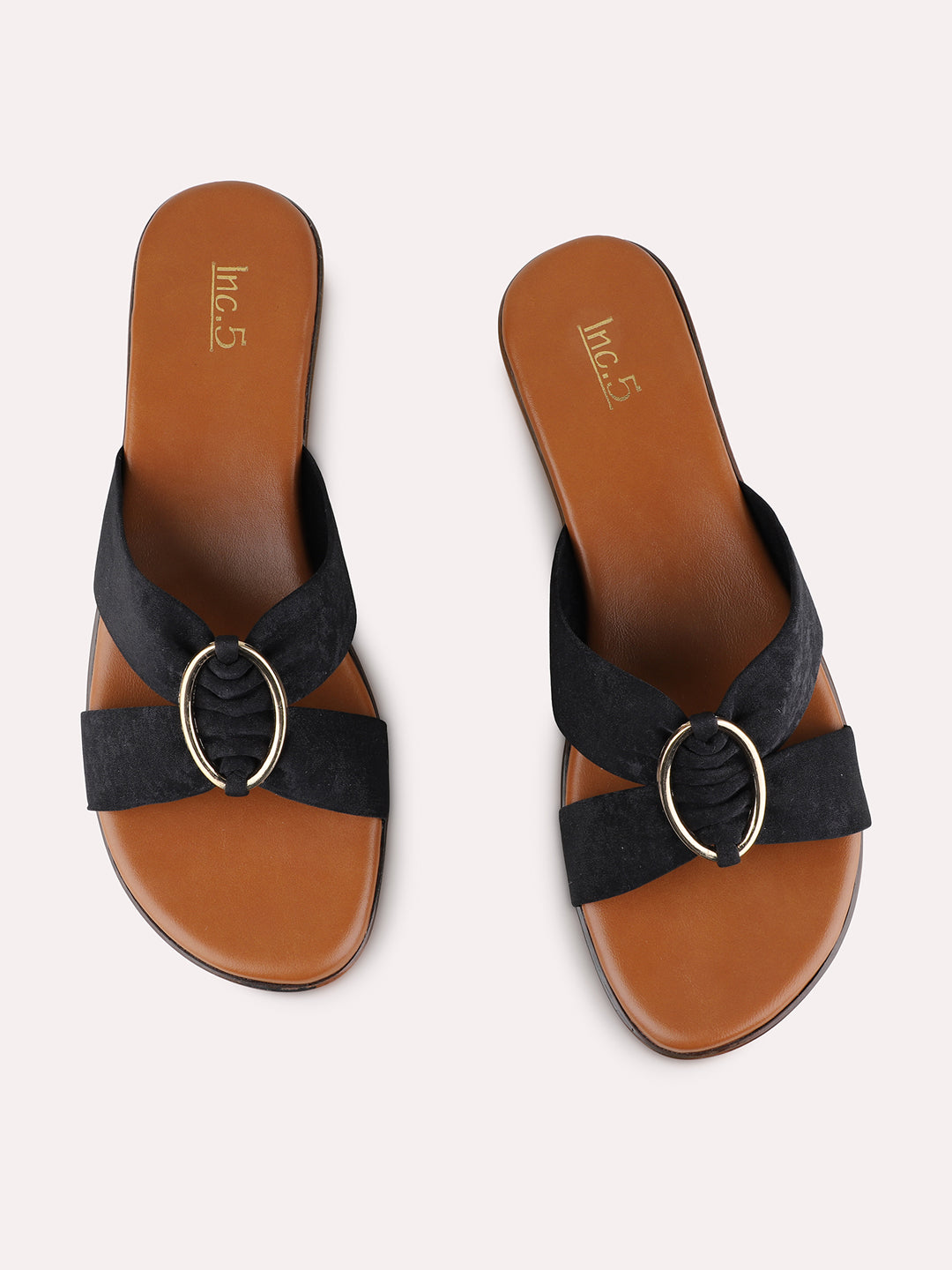 Womens Black Casual Solid Round Toe Block Heels