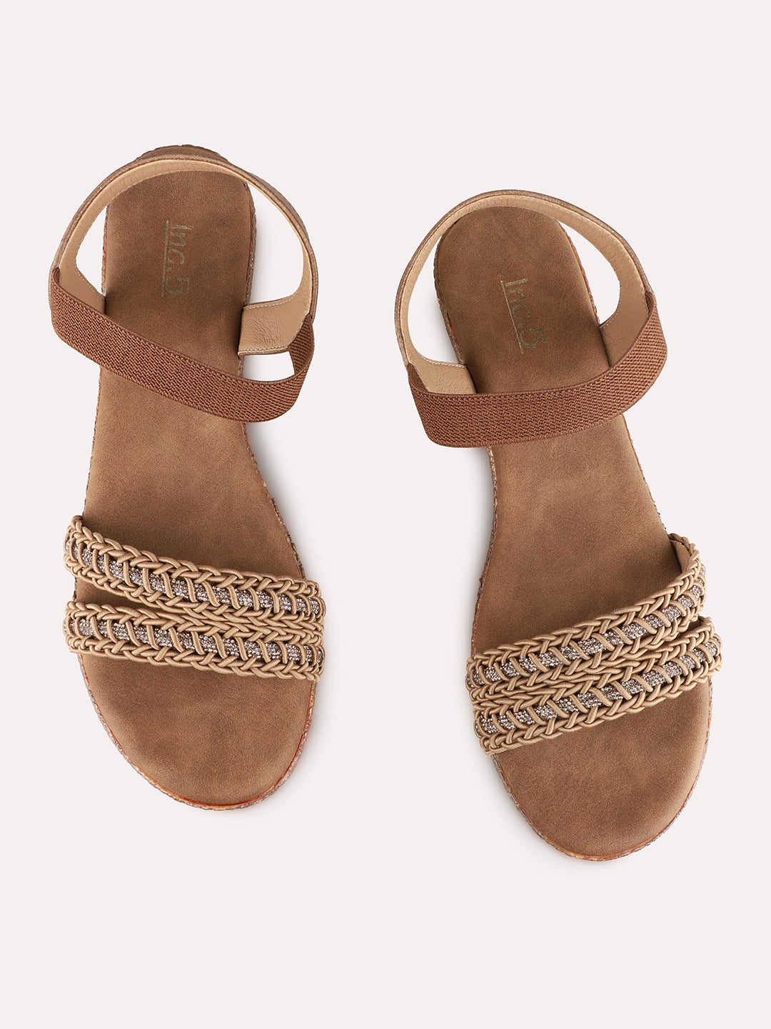 Womens Tan Casual Solid Round Toe Wedge Heels
