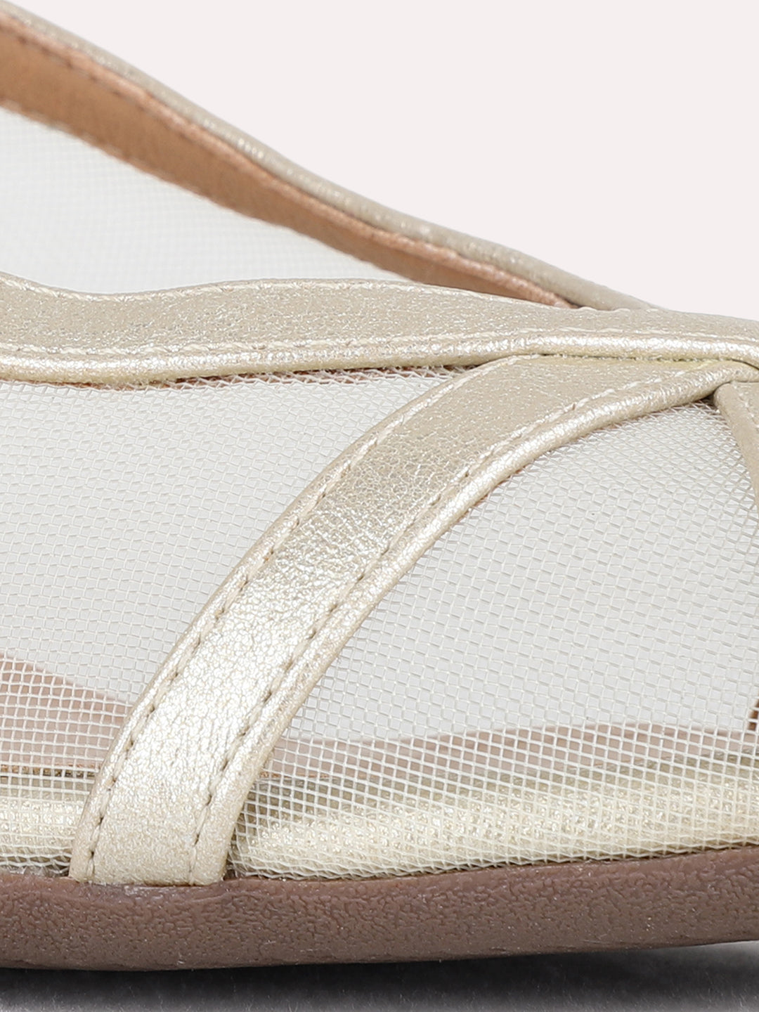 Womens Golden Party Wear Transparent Pointed Toe Block Heel Sandals