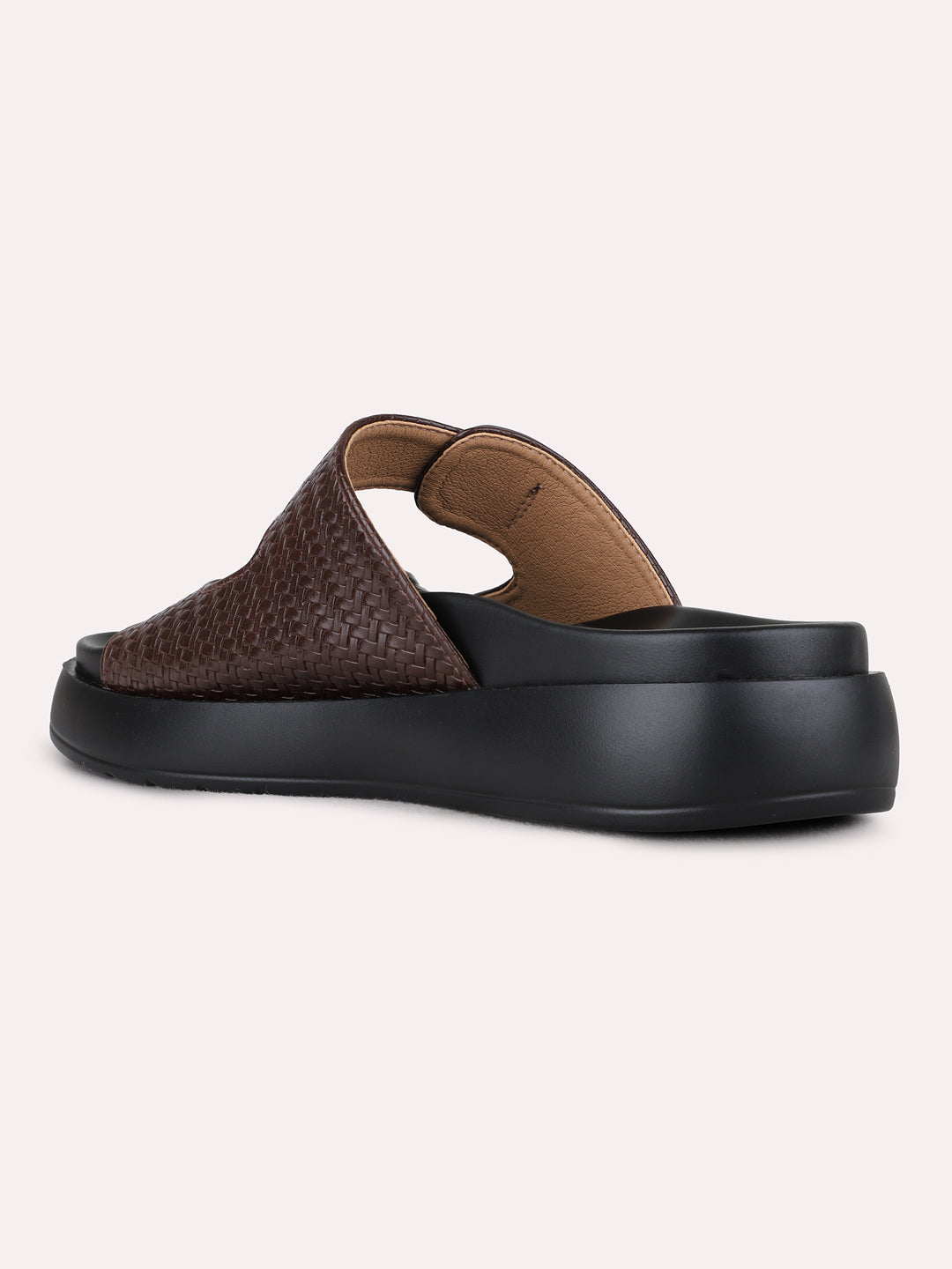Womens Brown Casual Solid Open Toe Flat Slip-Ons