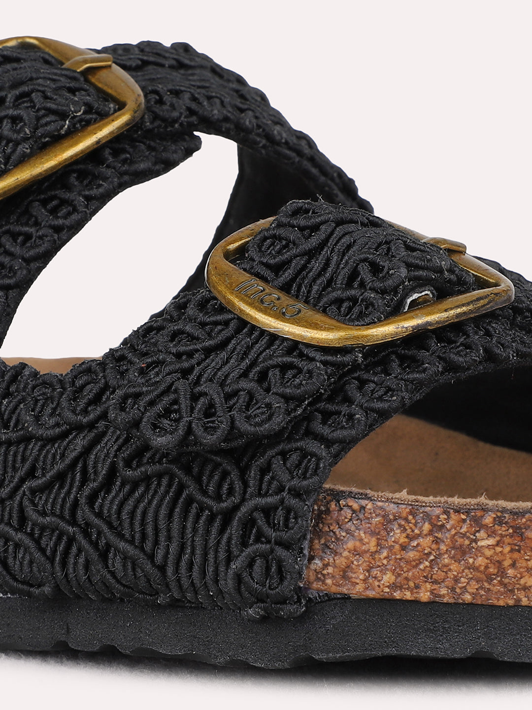 Womens Black Casual Solid Open Toe Flats