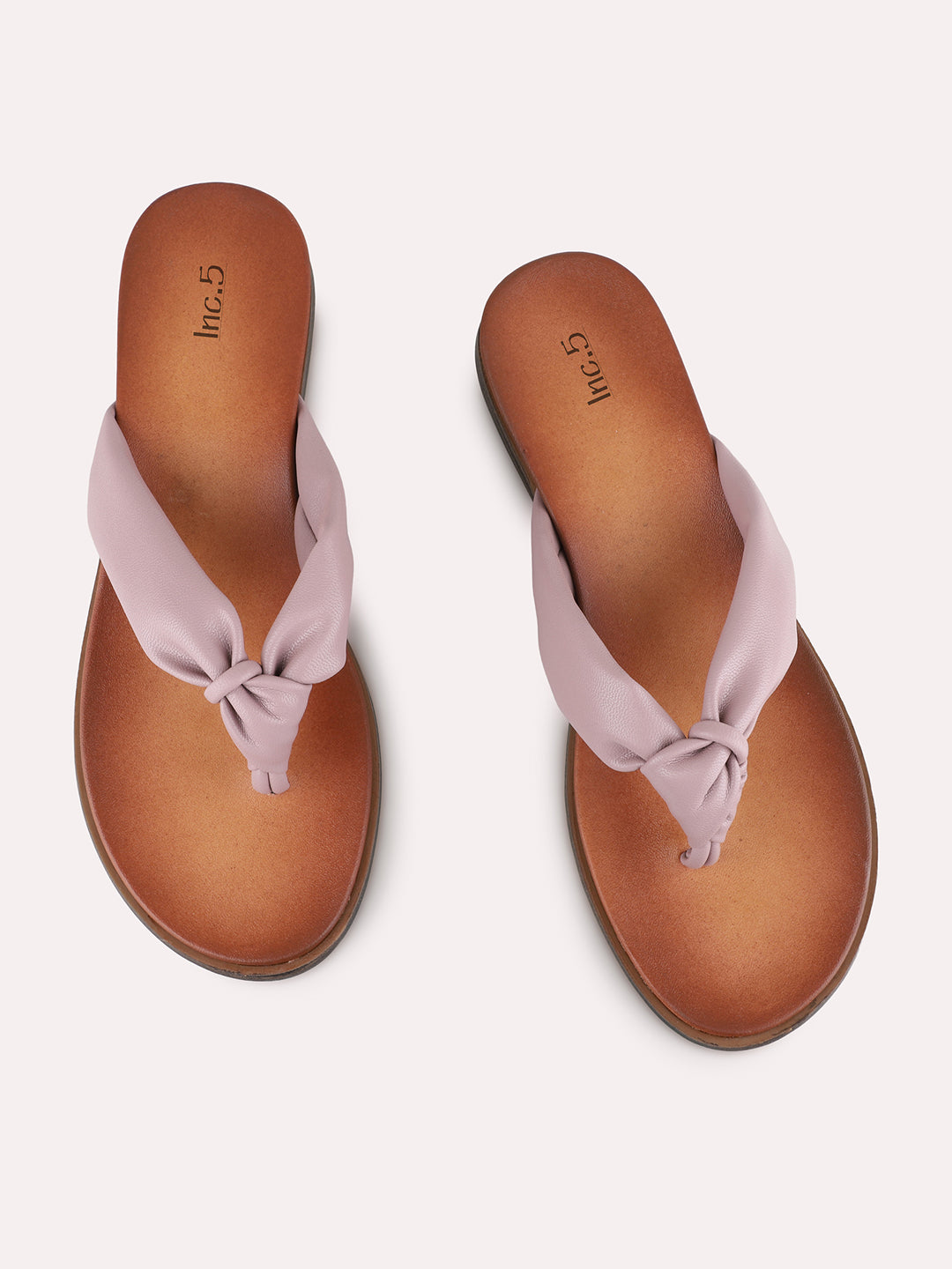 Womens Purple Casual Solid T-Strap Flat Slip-Ons