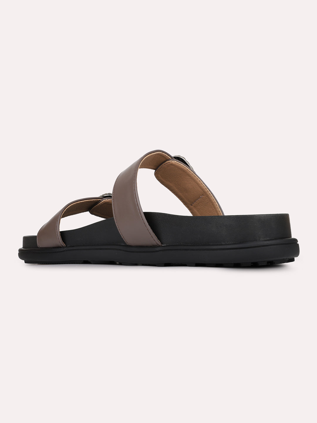 Womens Brown Casual Solid Pattern Round Toe Flat Slip-Ons
