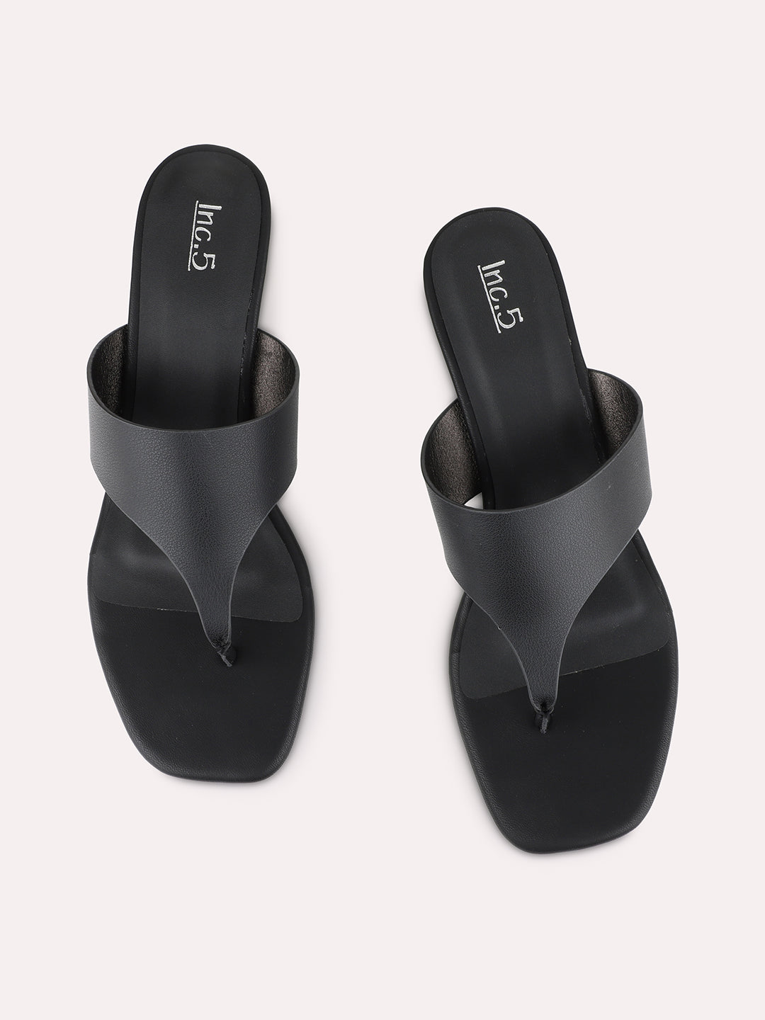 Womens Black Casual Solid Round Toe Kitten Heels