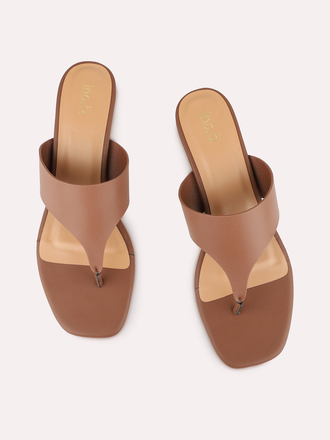 Womens Tan Casual Solid Round Toe Kitten Heels