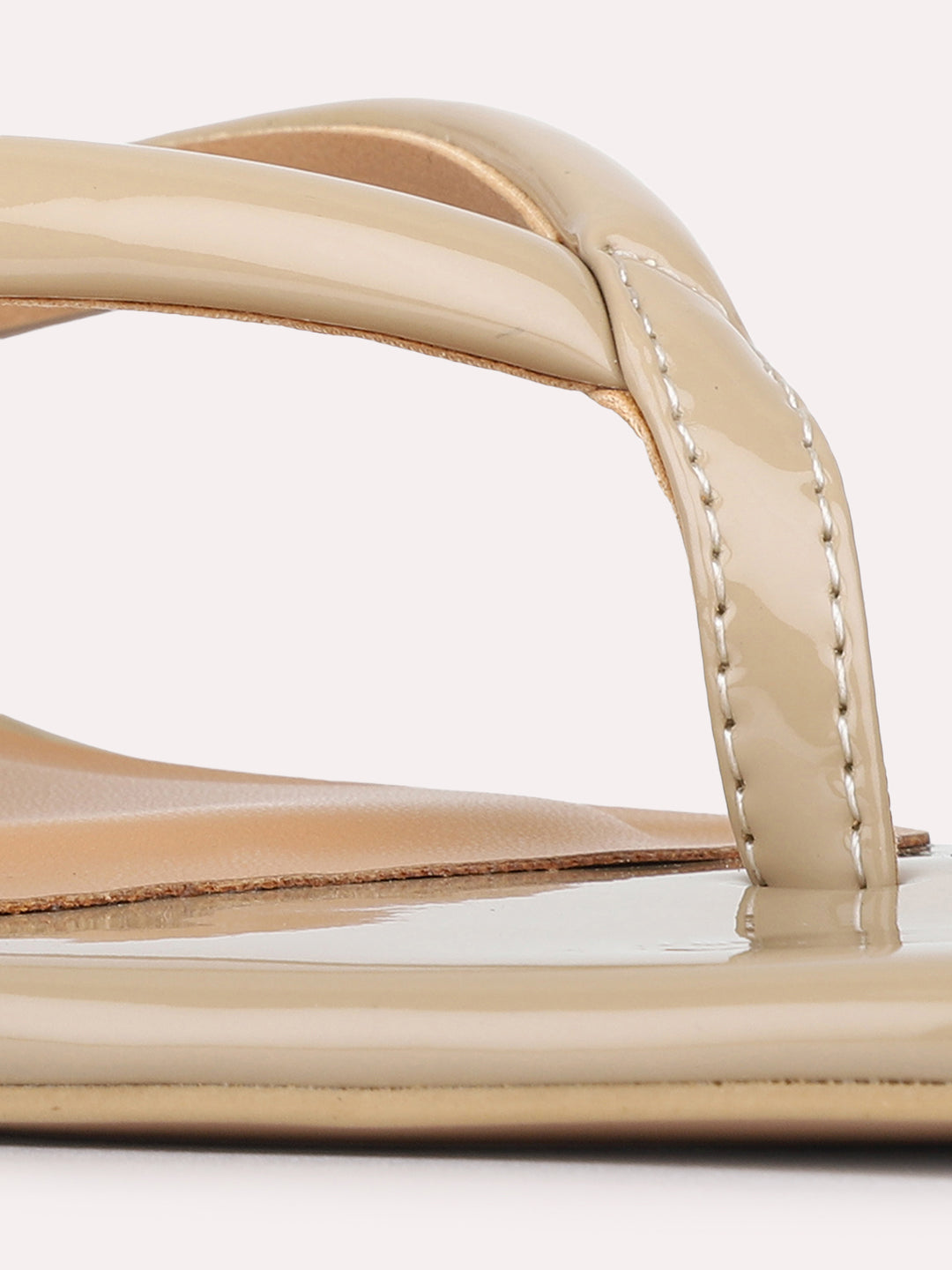 Womens Beige Casual Solid Pattern Square Toe Kitten Heels