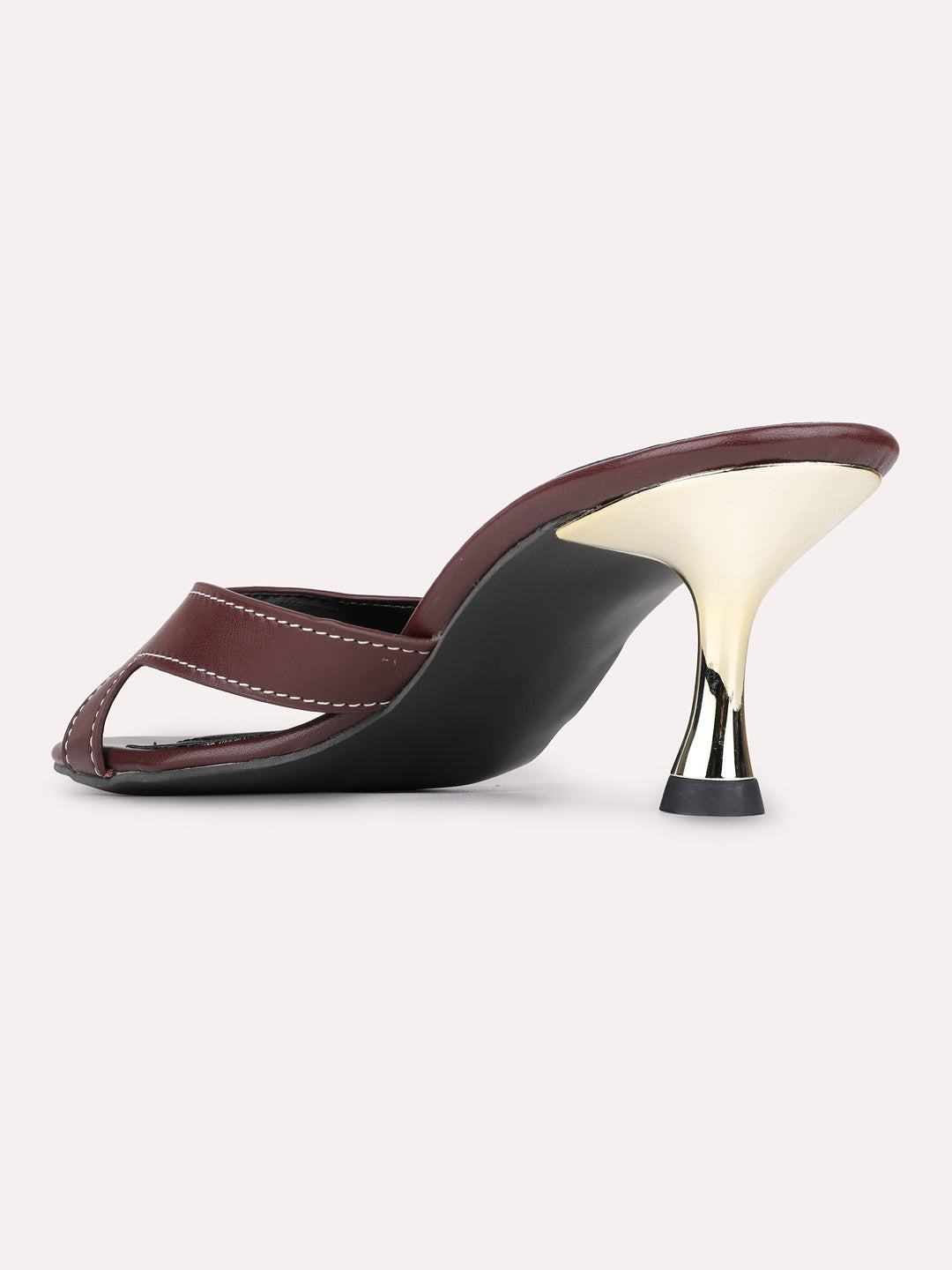 Womens Red Casual Solid Pattern Square Toe Kitten Heels