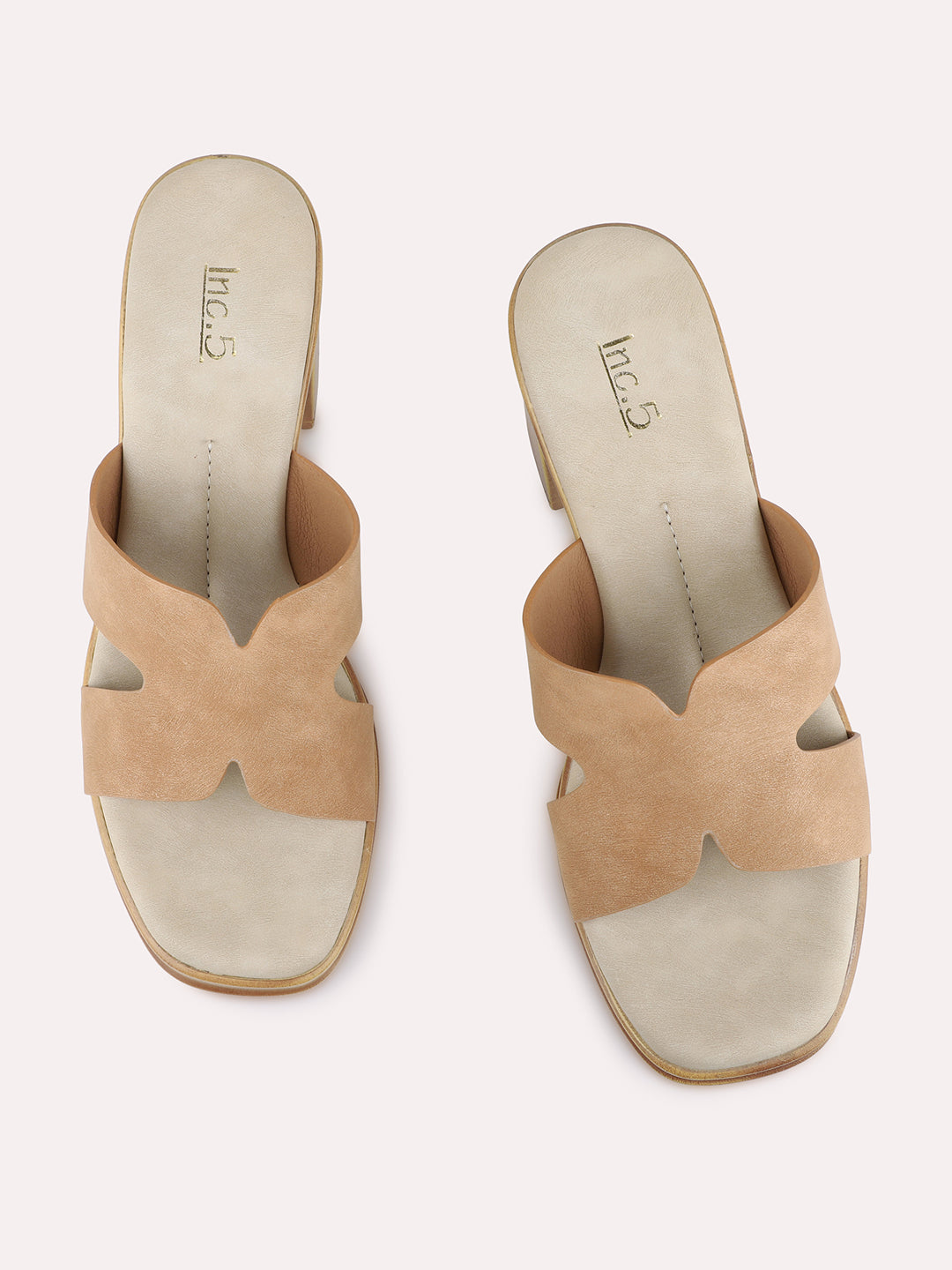 Womens Tan Casual Solid Pattern Round Toe Shape Platform Heels