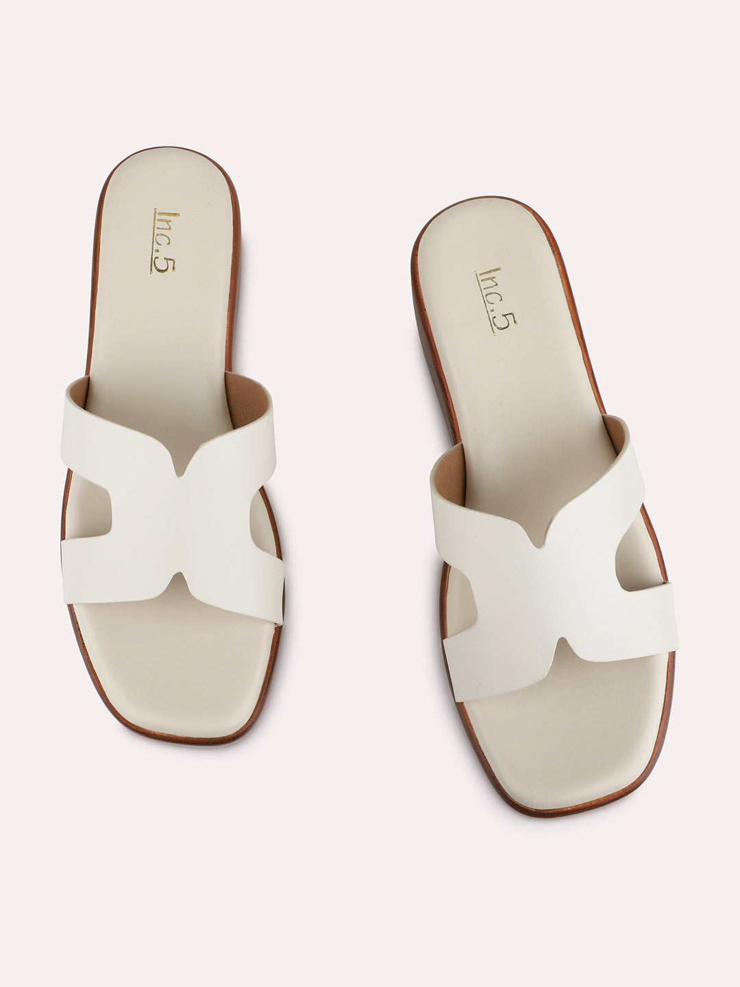 Womens Cream Casual Solid Pattern Round Toe Wedge Heels